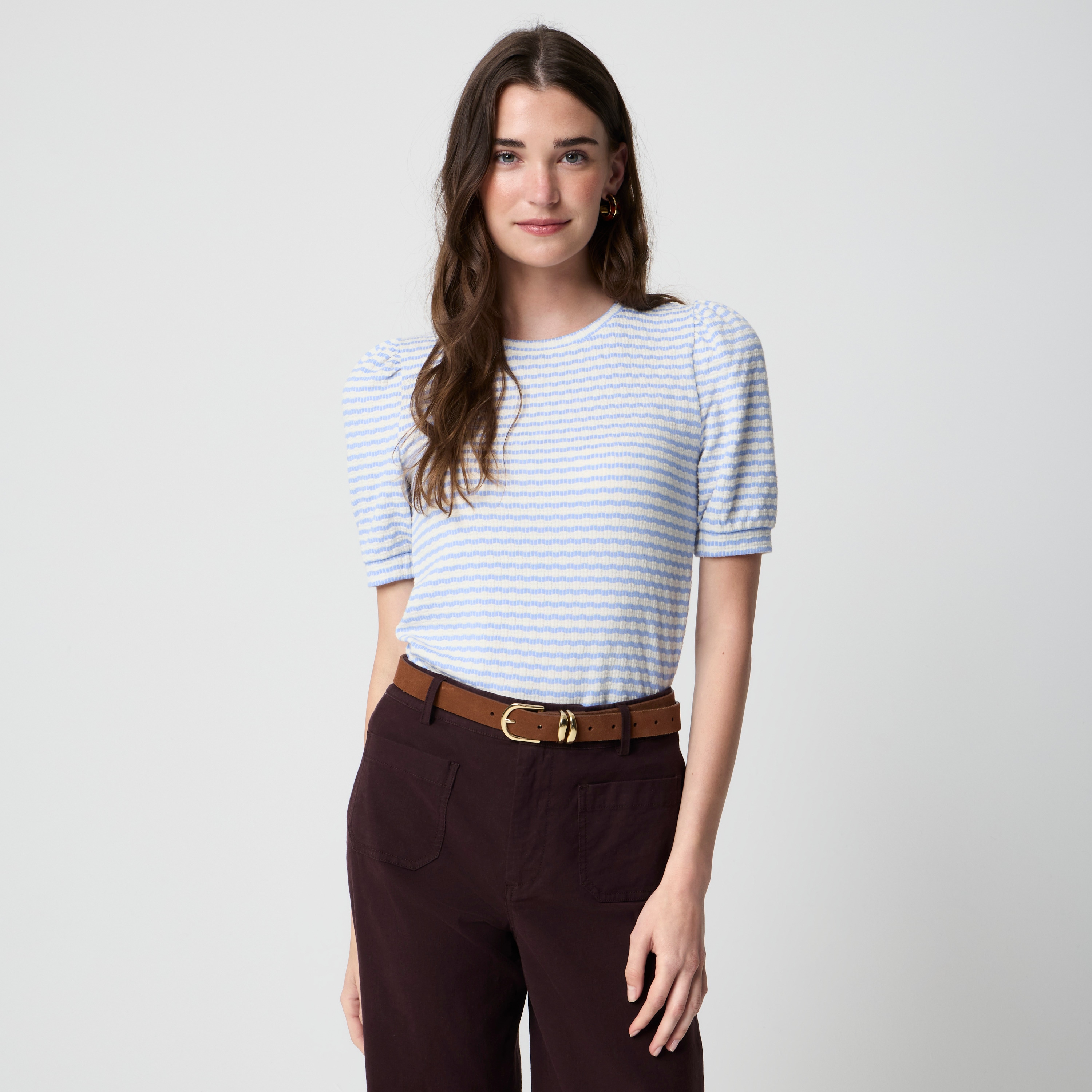 Textured puff-sleeve tee