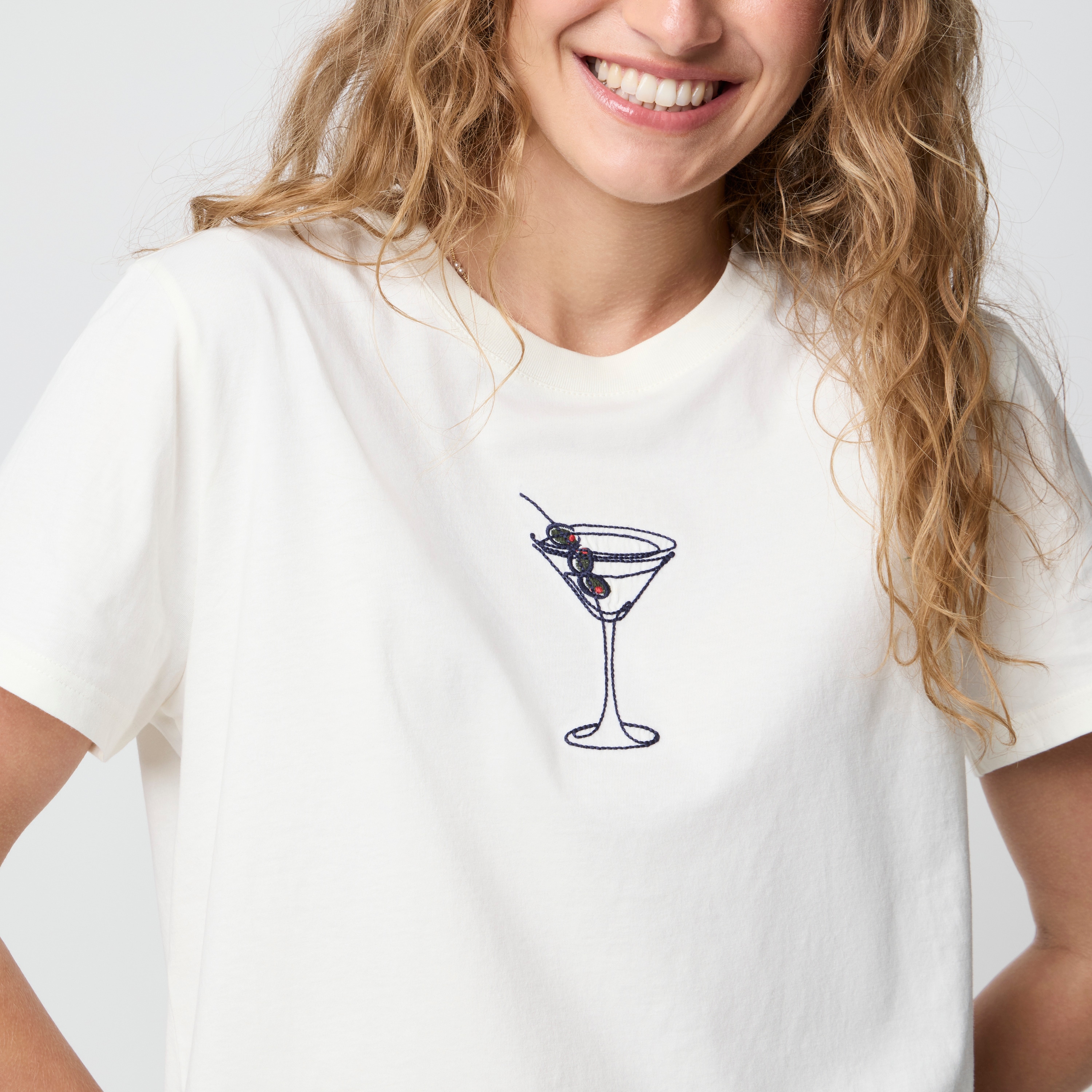100% cotton martini graphic tee