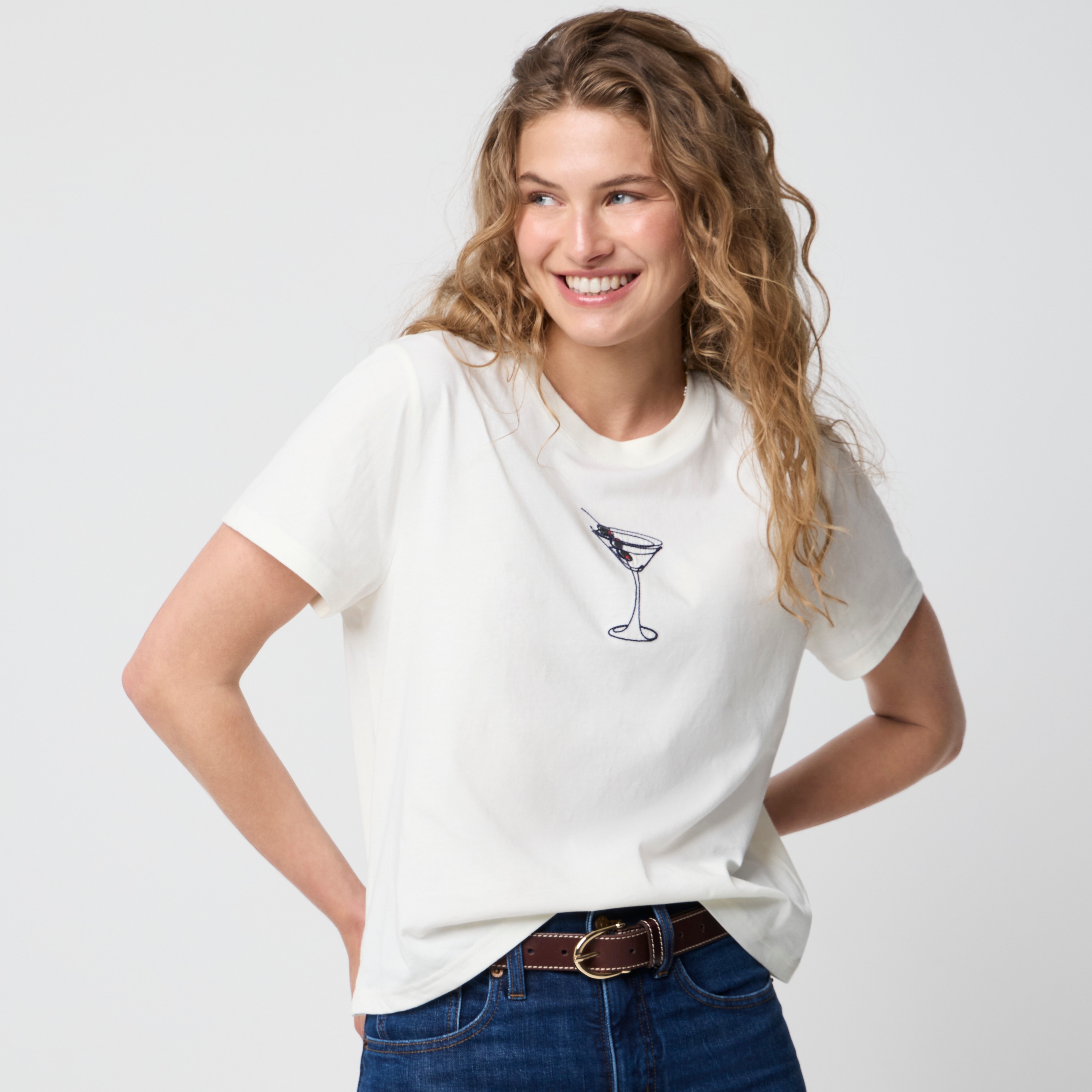 100% cotton martini graphic tee