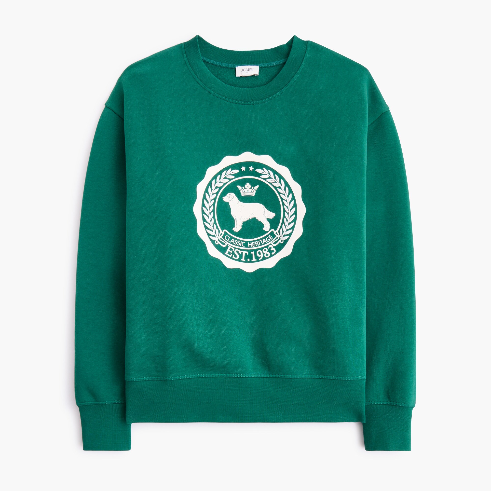 Dog crest graphic sweatshirt
