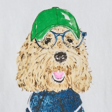 Book-smart dog graphic tee PREPPY DOG
