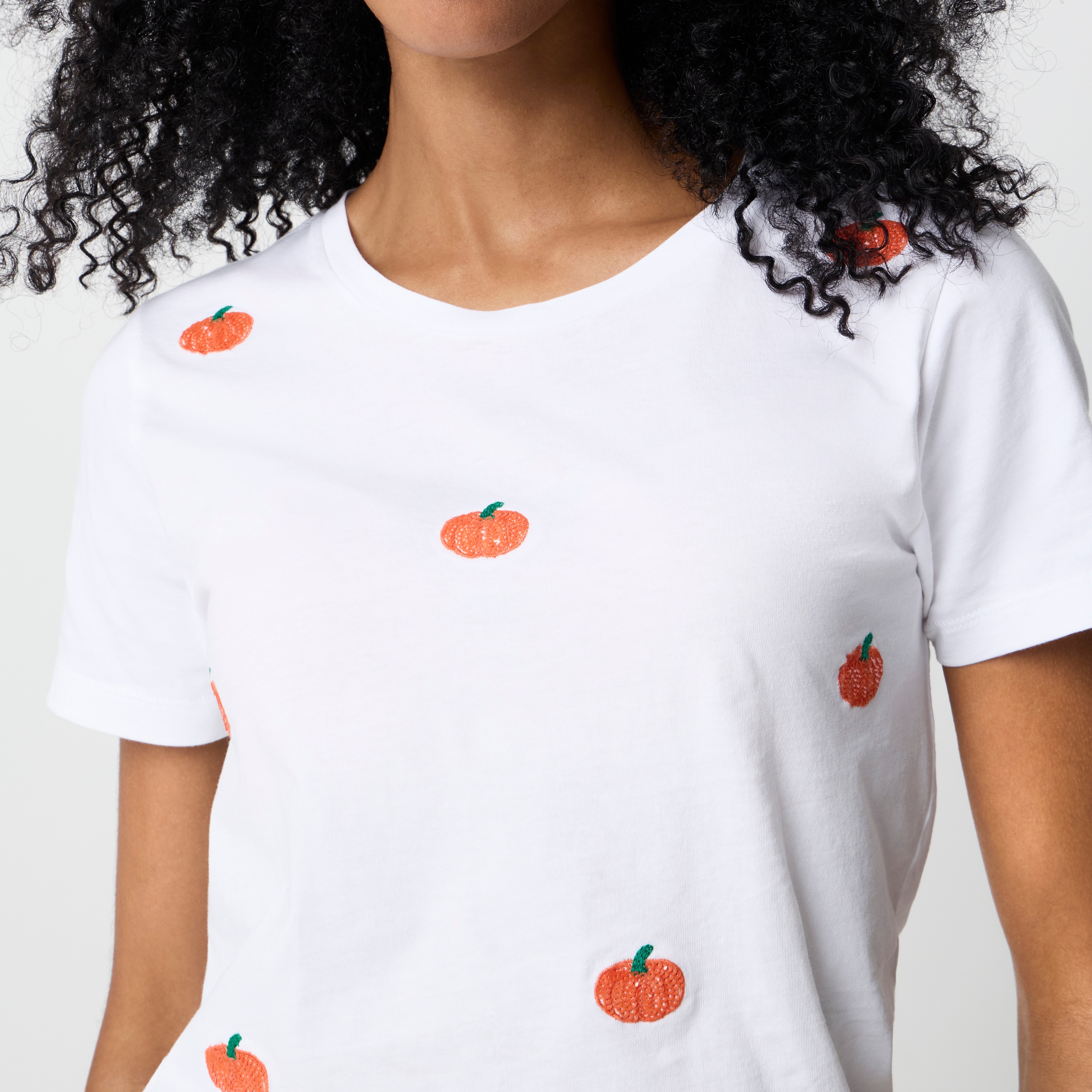 Embroidered pumpkins graphic tee