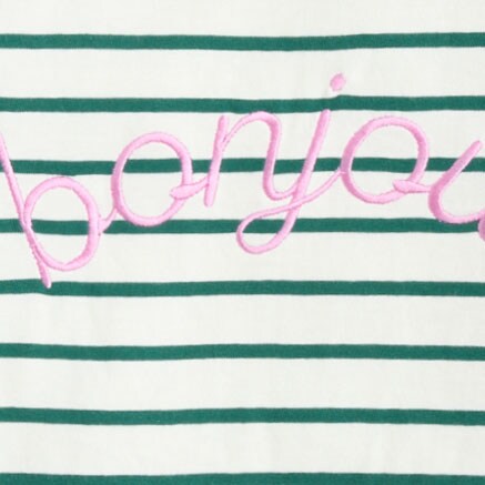 Striped "bonjour" graphic tee BONJOUR