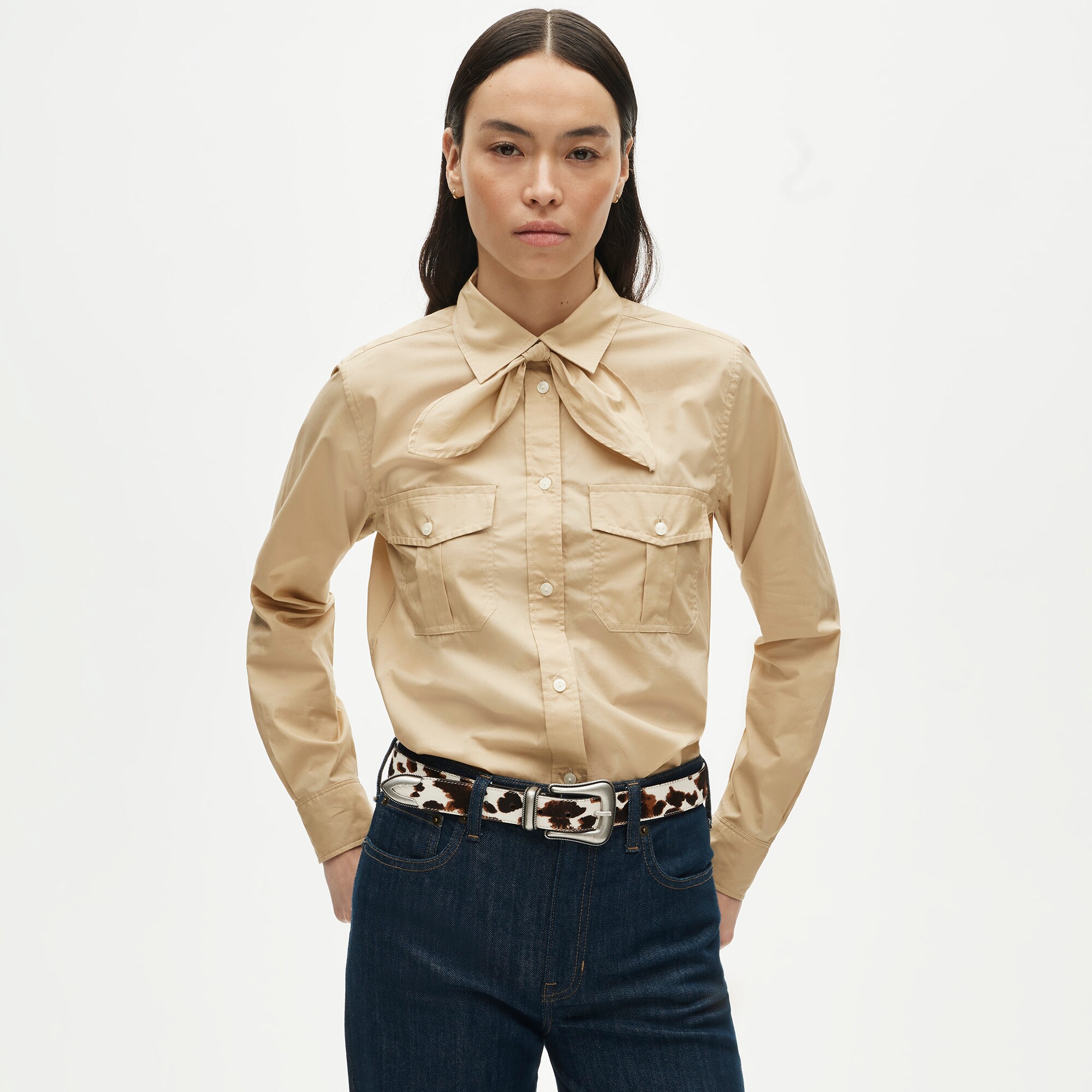 Jules classic-fit tie-neck shirt