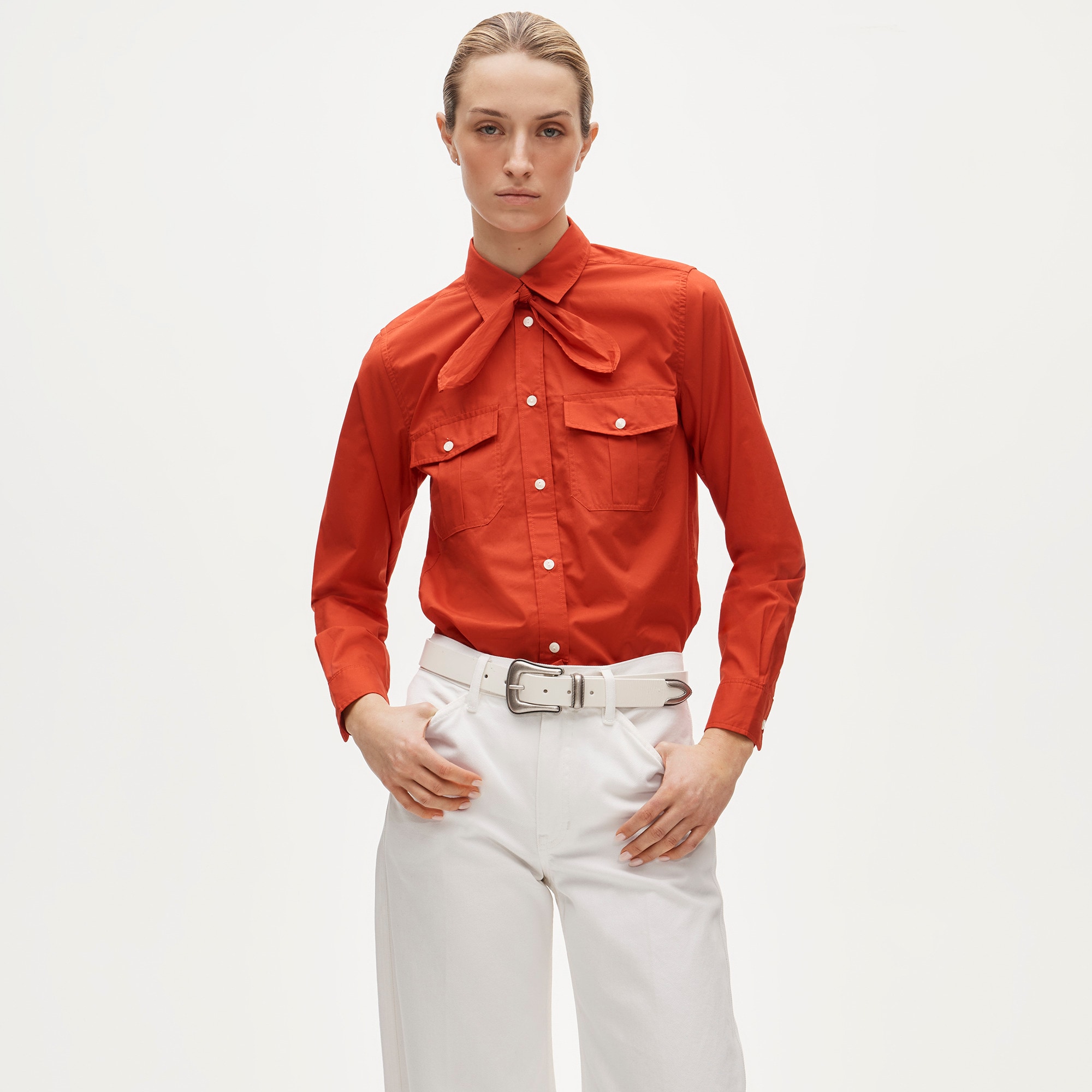 Jules classic-fit tie-neck shirt