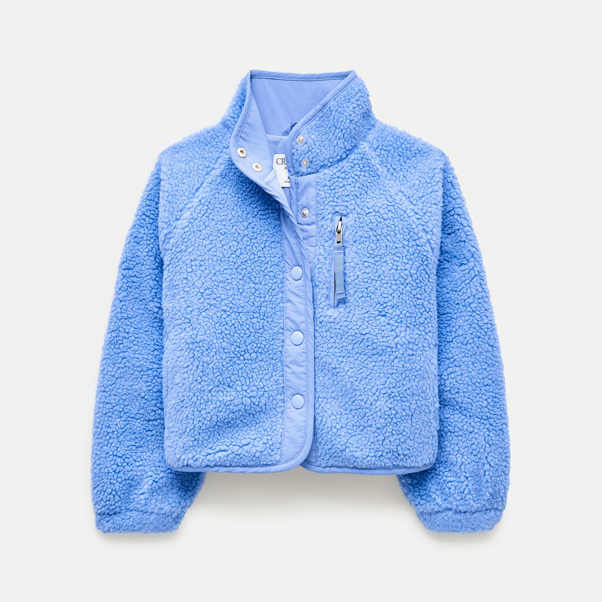 Girls' button-up sherpa jacket