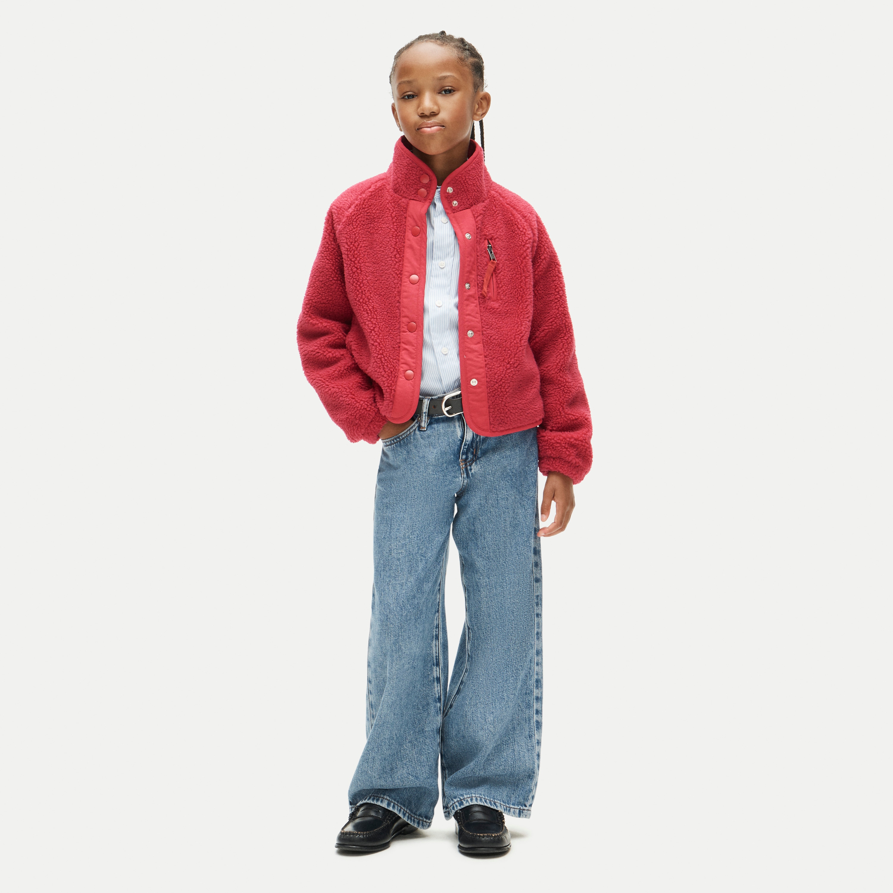 Girls' button-up sherpa jacket - thumbnail 4