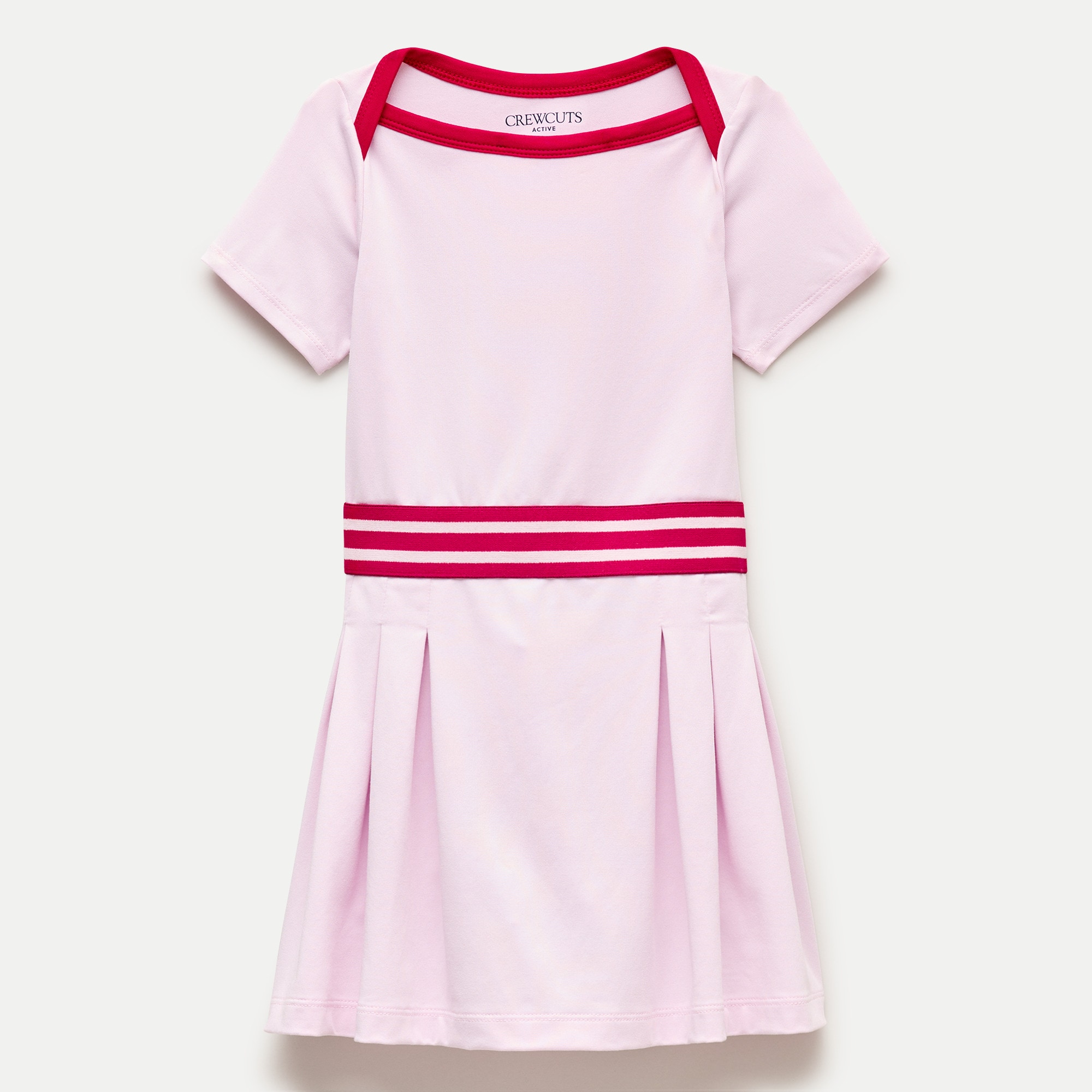 Girls' boatneck active dress in performance jersey