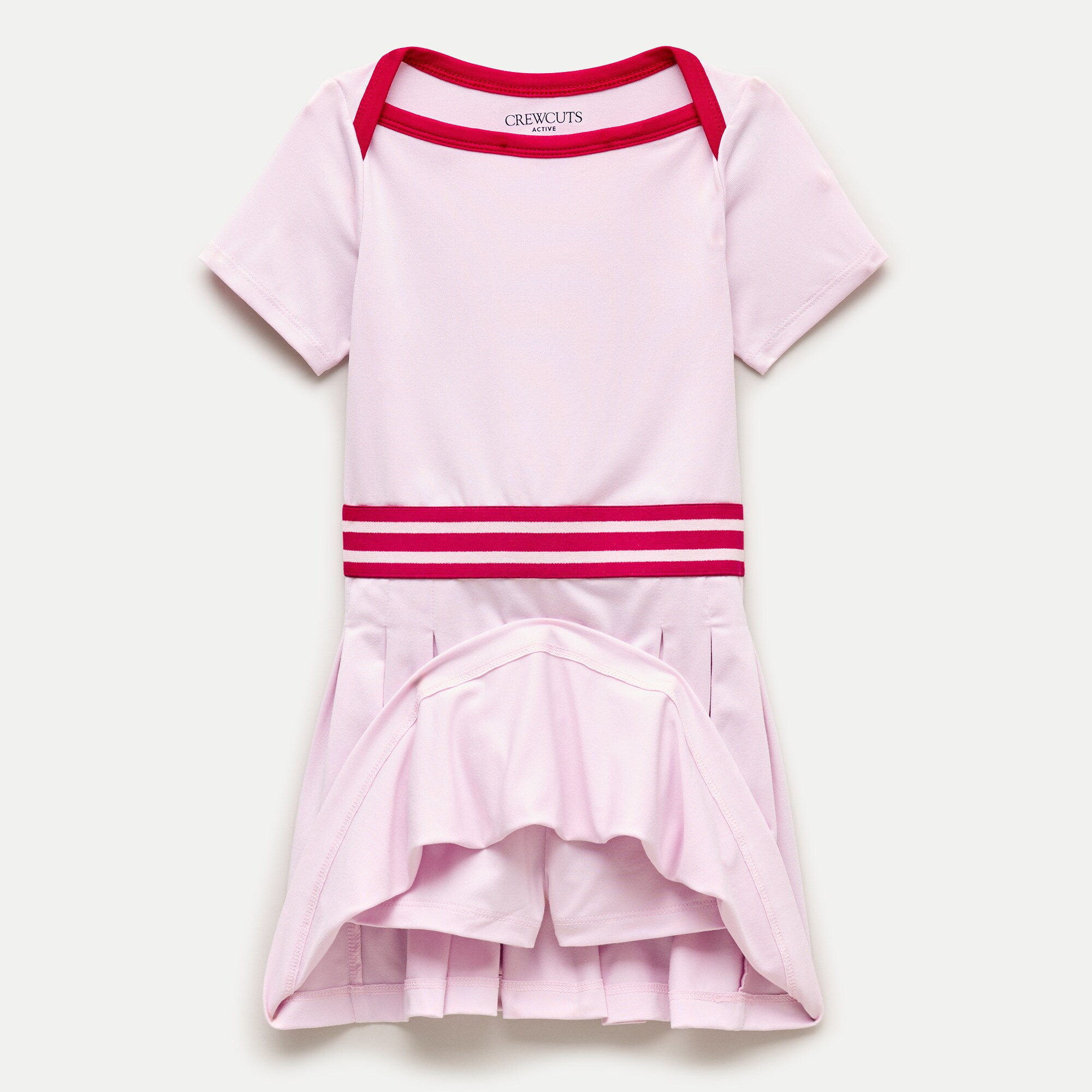 Girls' boatneck active dress in performance jersey