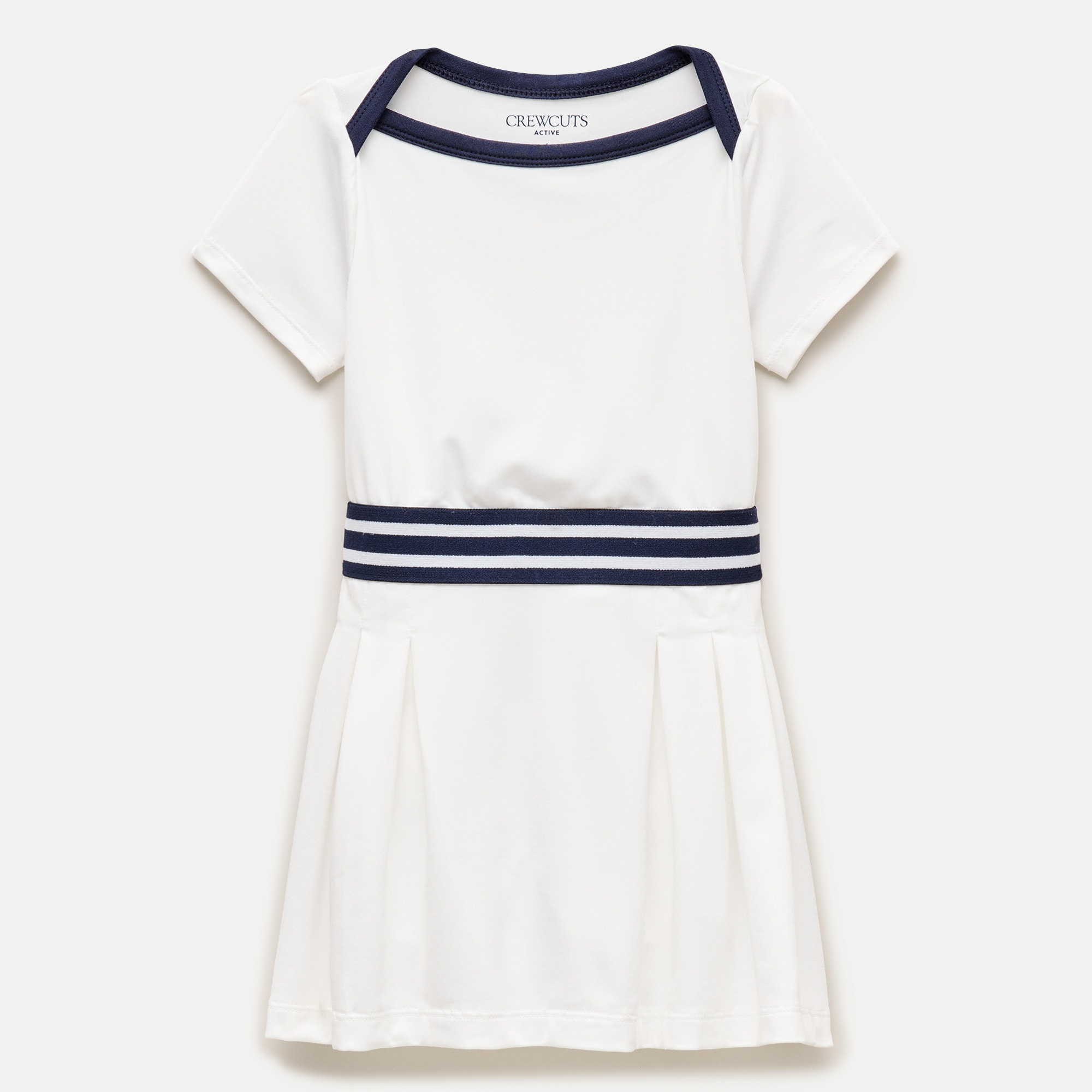 Girls' boatneck active dress in performance jersey