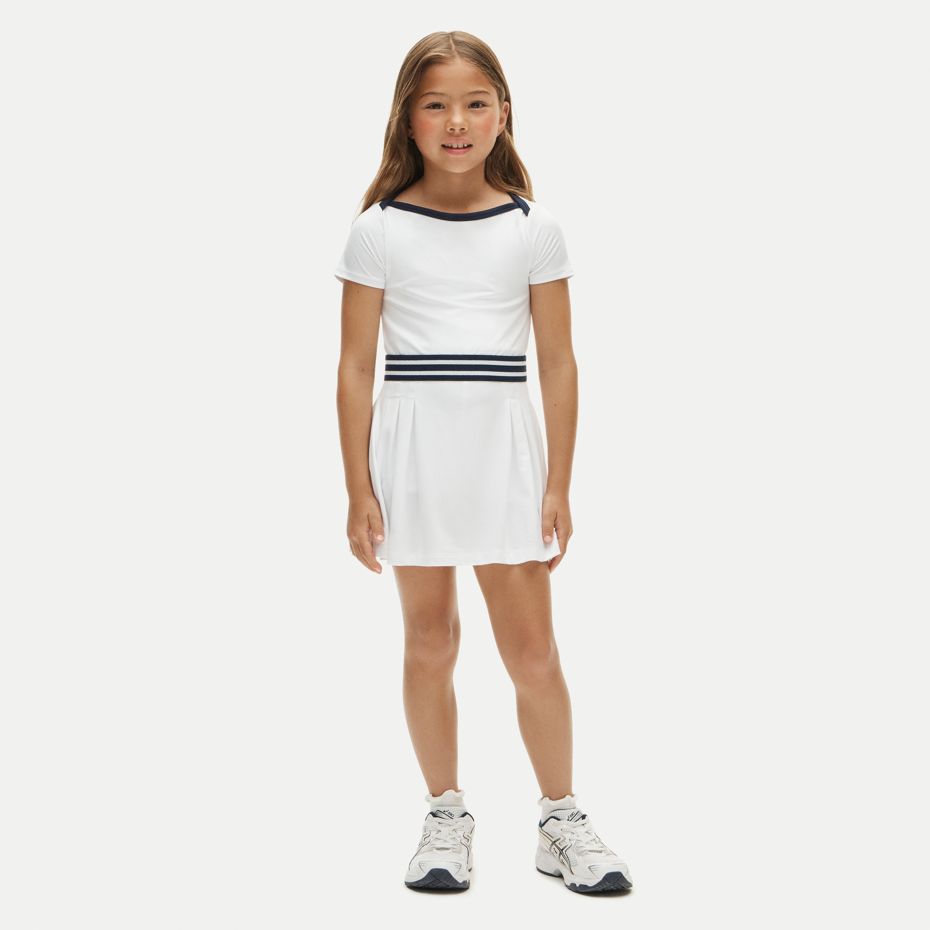 Girls' boatneck active dress in performance jersey