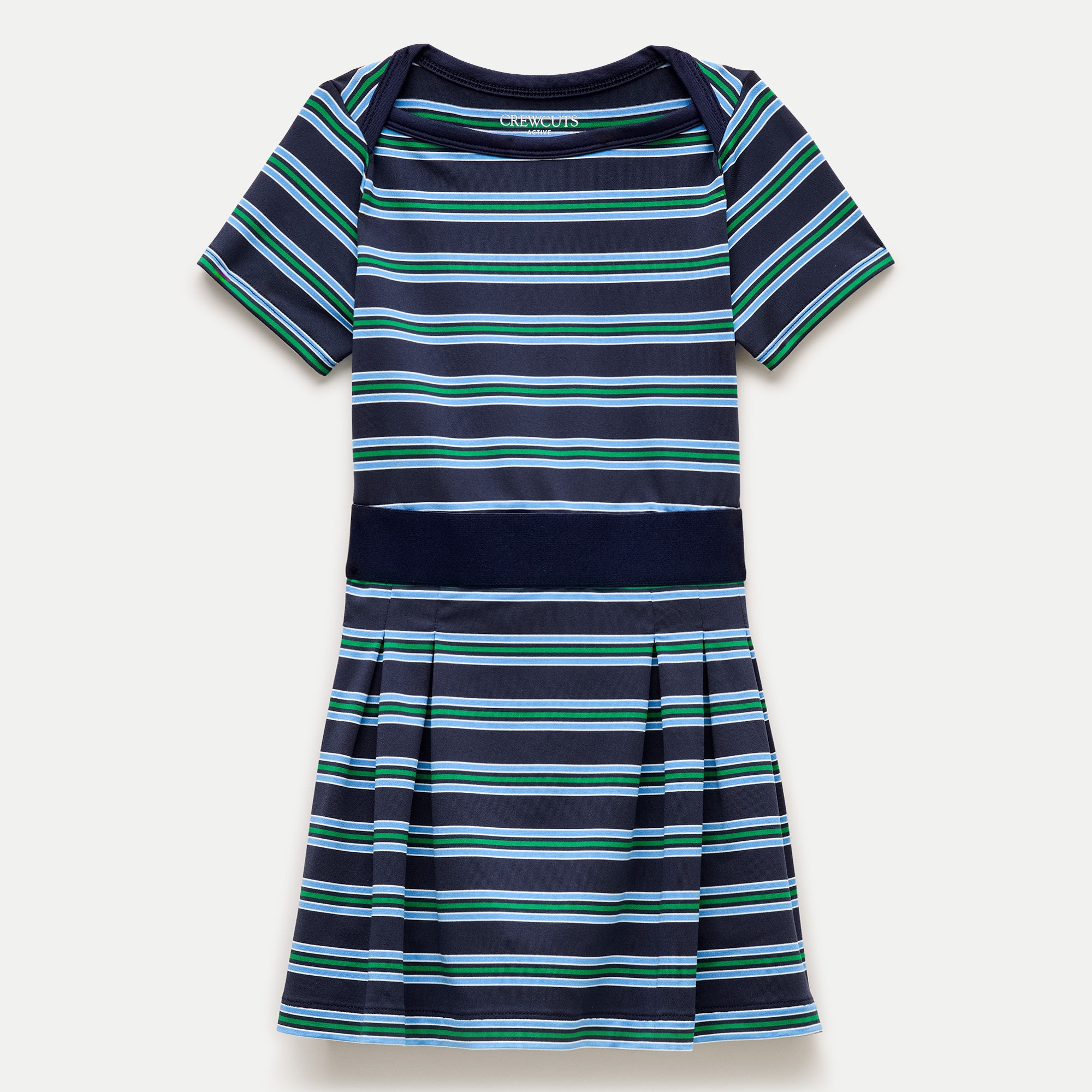 Girls' boatneck active dress in performance jersey