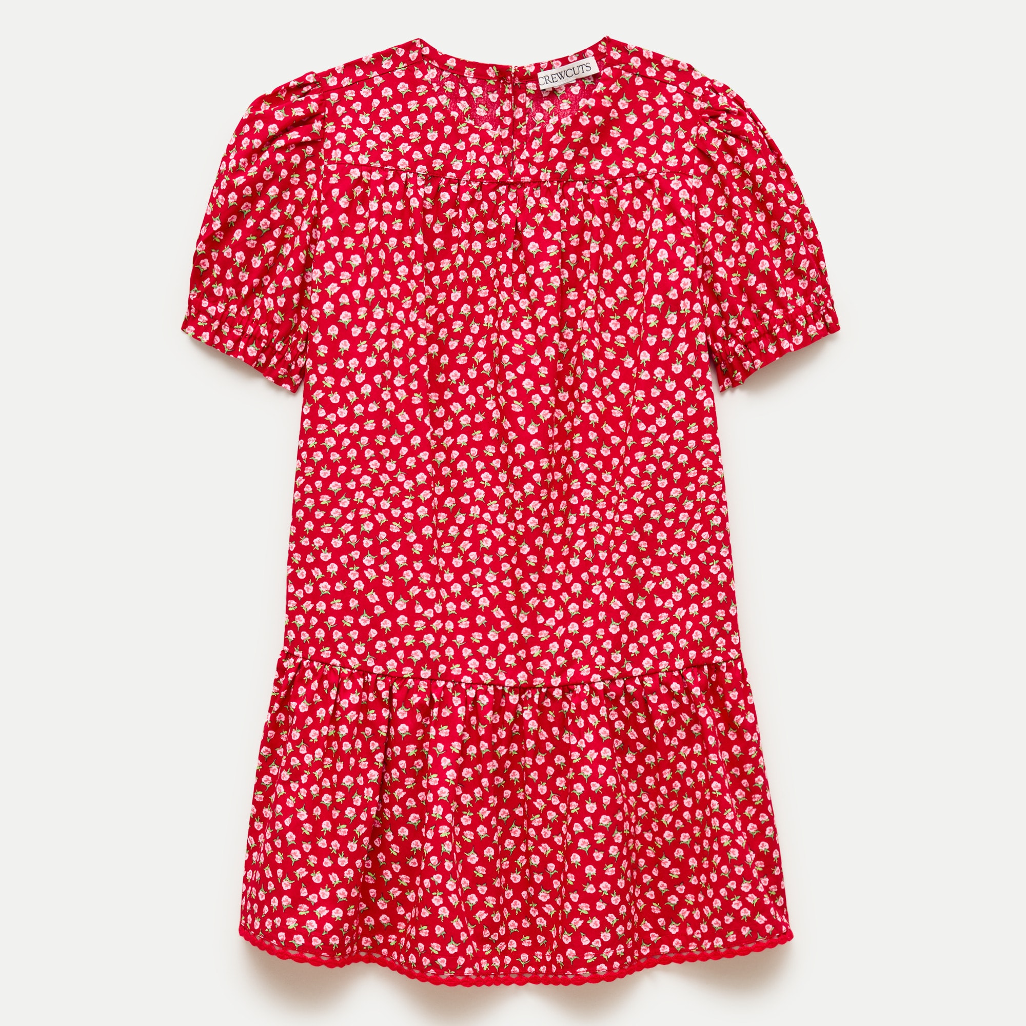 Girls' drop-waist dress in rosette floral