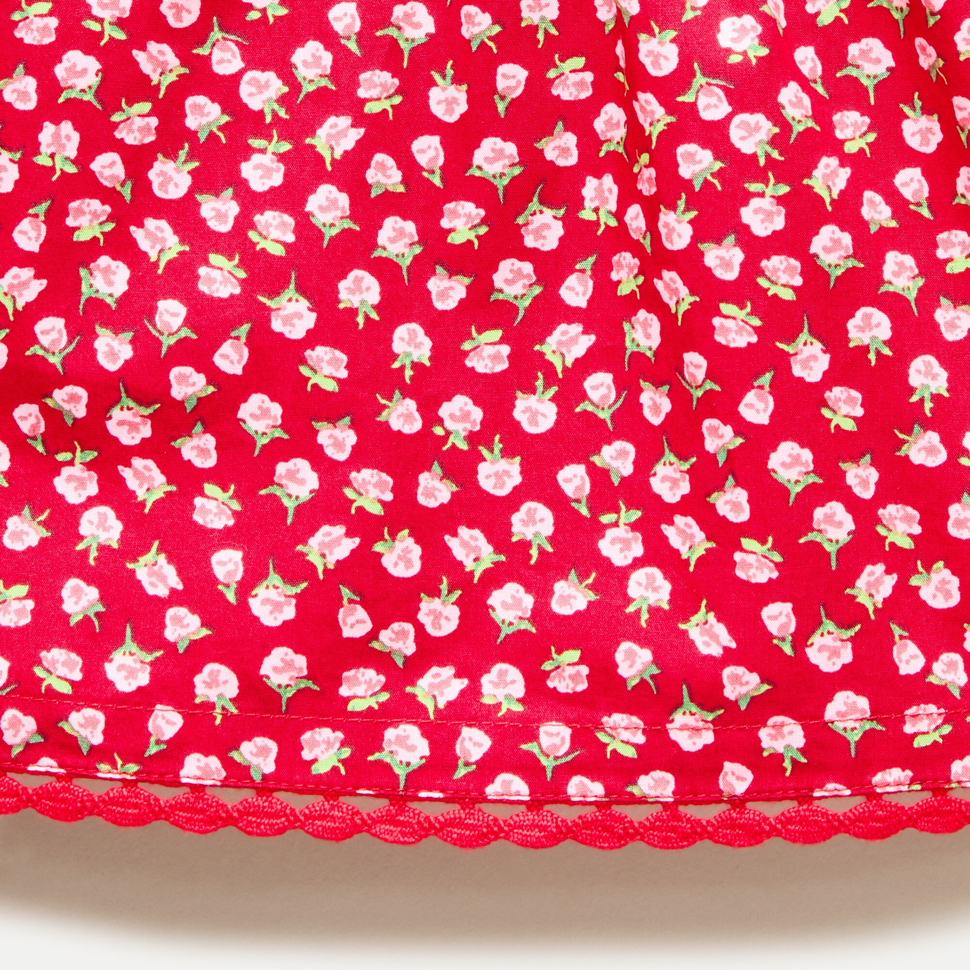 Girls' drop-waist dress in rosette floral