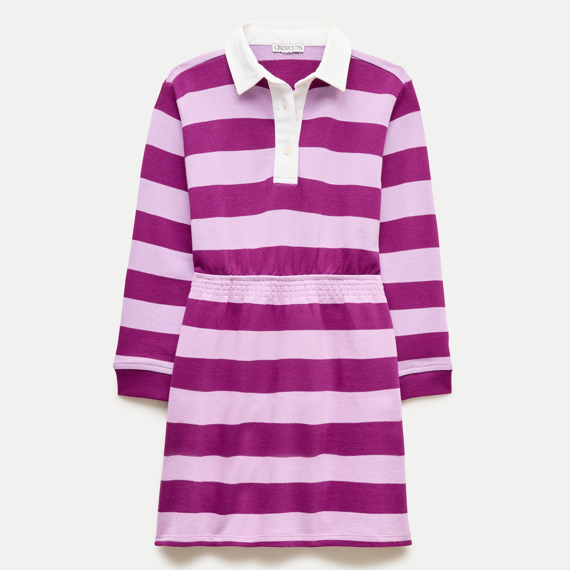 Girls' junior varsity sweatshirt-dress in stripe