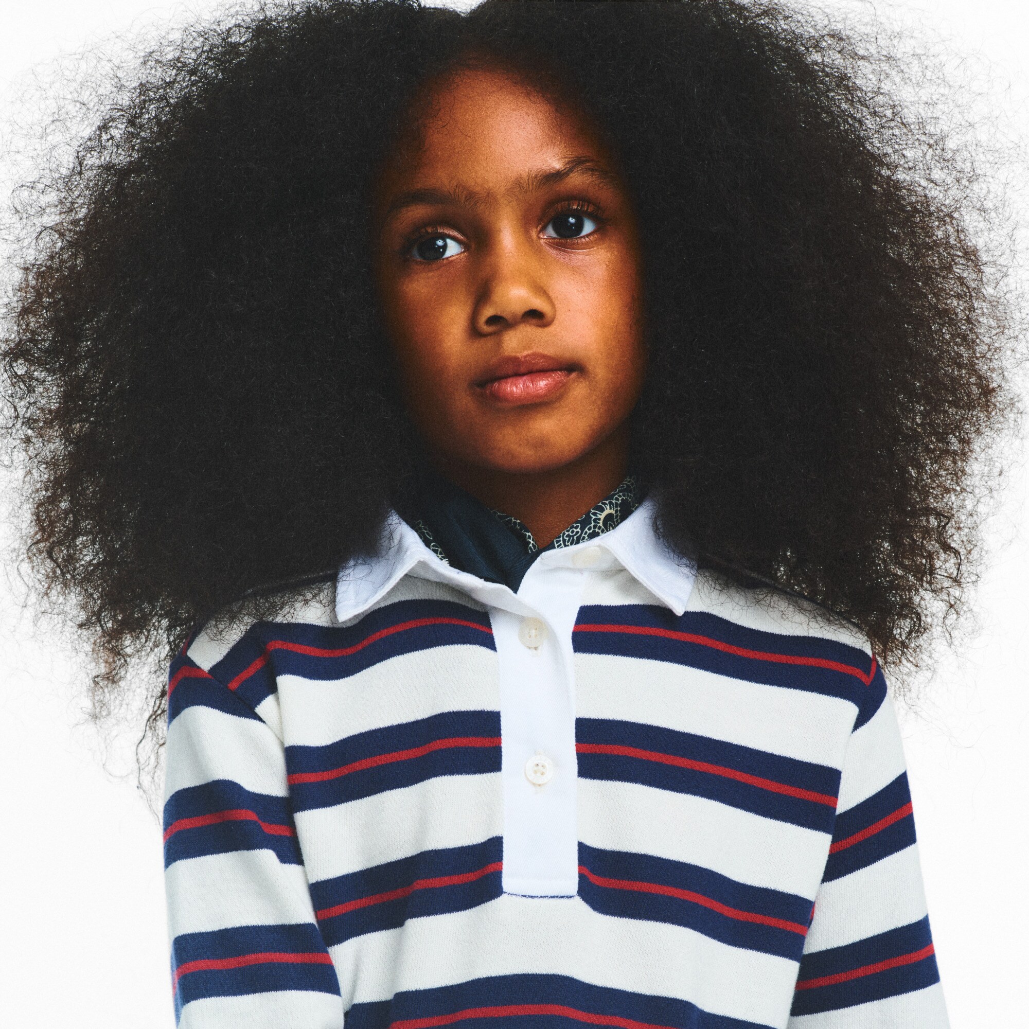 Girls' junior varsity sweatshirt-dress in stripe