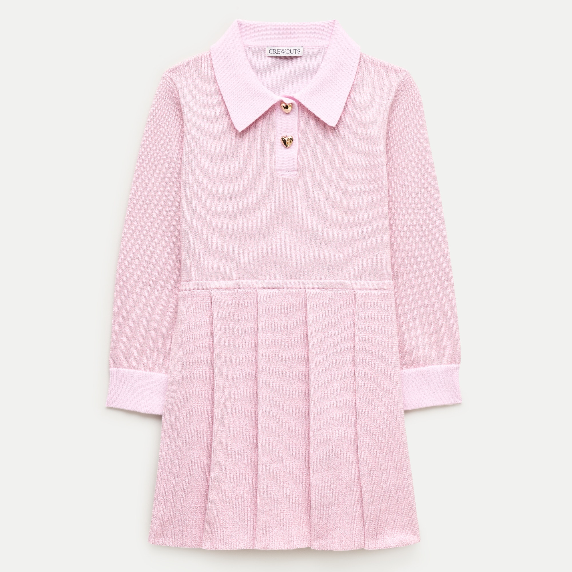Girls' collared sweater-dress with Lurex® metallic threads