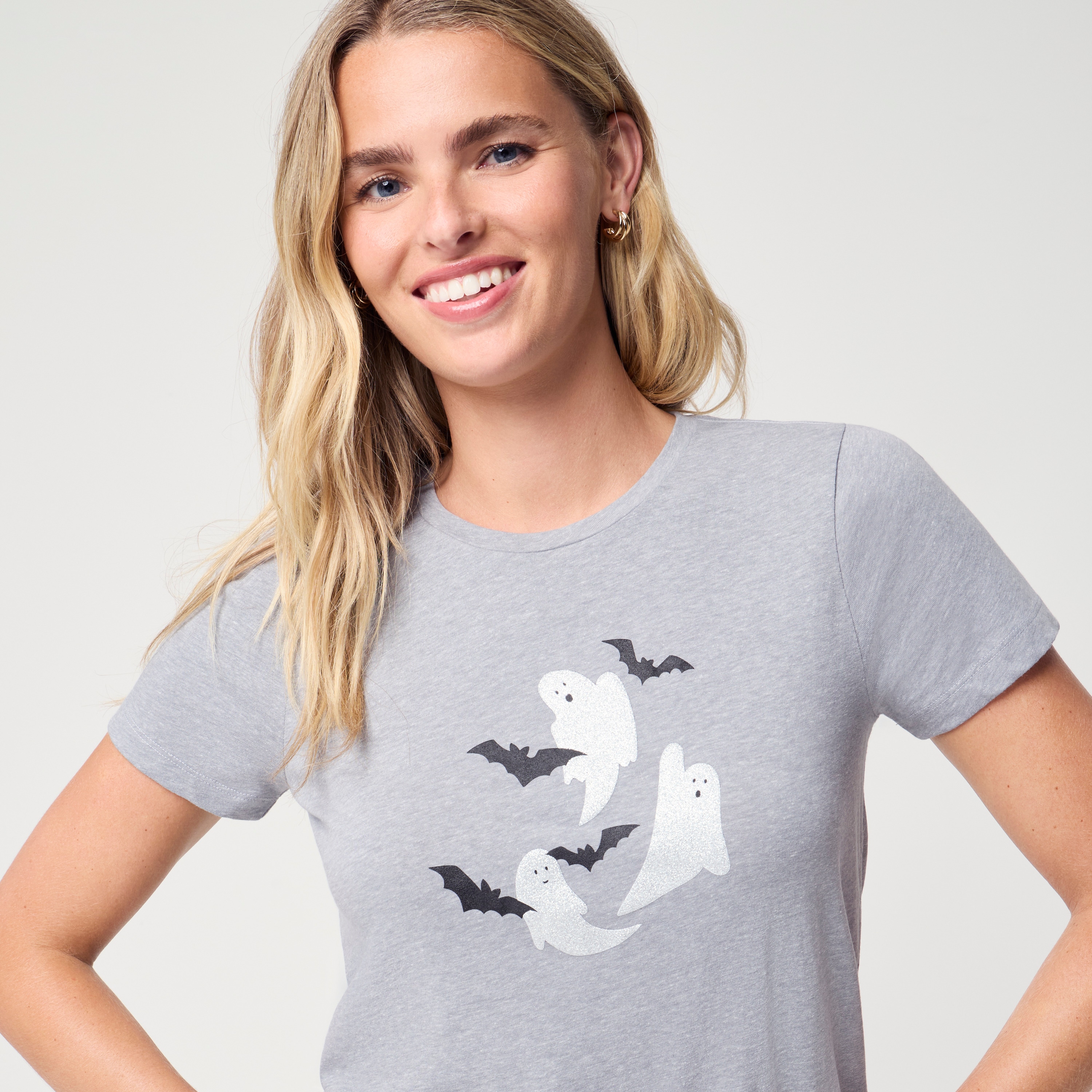 Ghosts and bats graphic tee