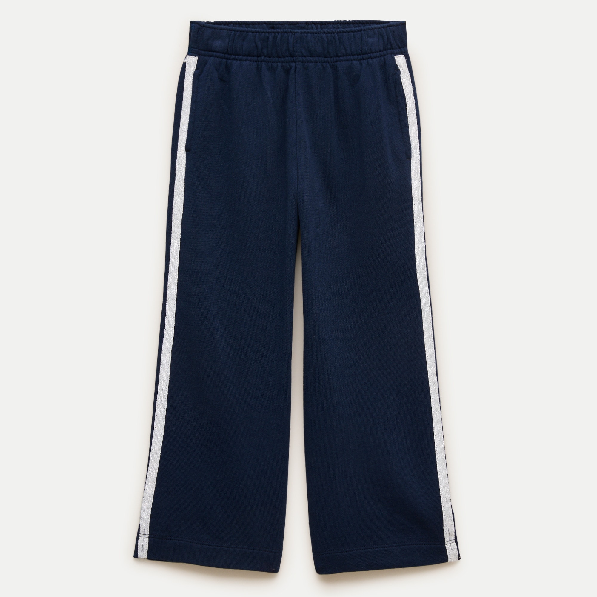 Girls' Everyday wide-leg sweatpant with Lurex® metallic threads stripe
