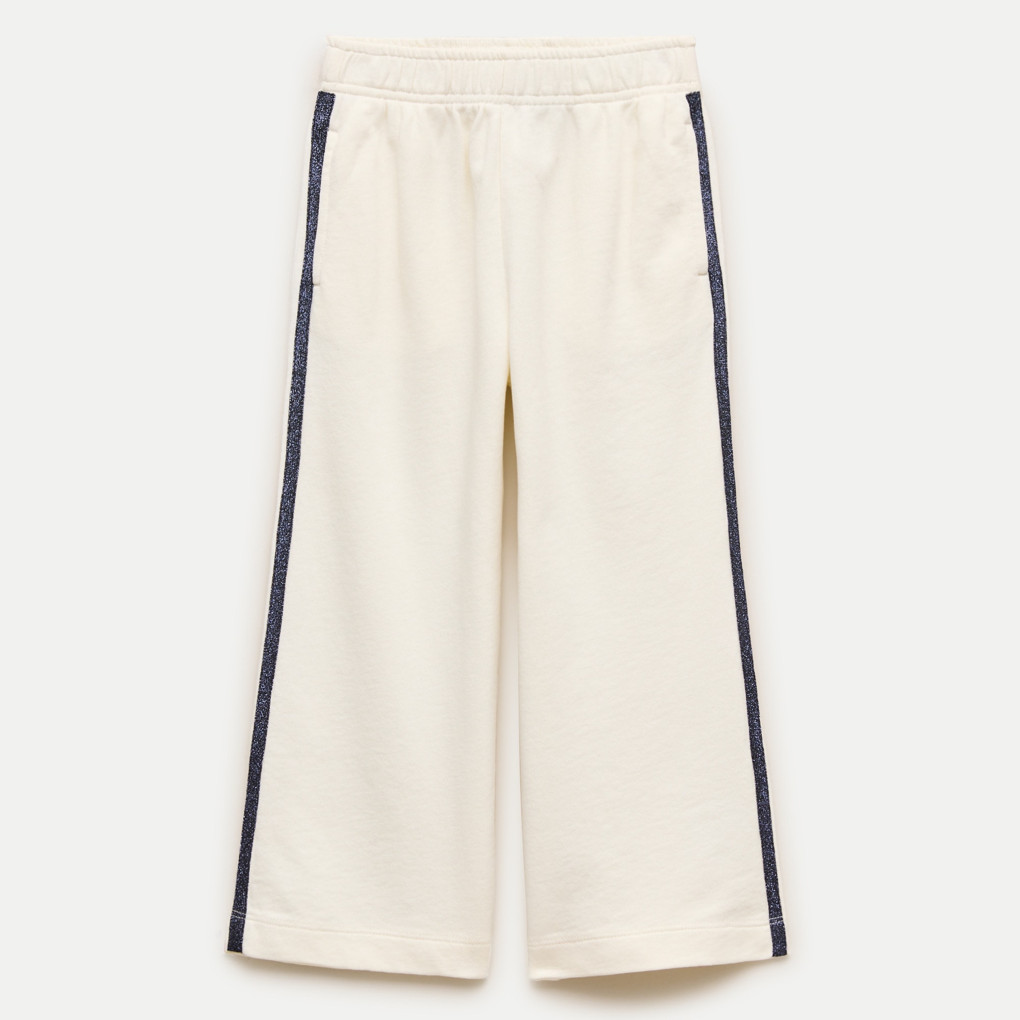 Girls' Everyday wide-leg sweatpant with Lurex® metallic threads stripe