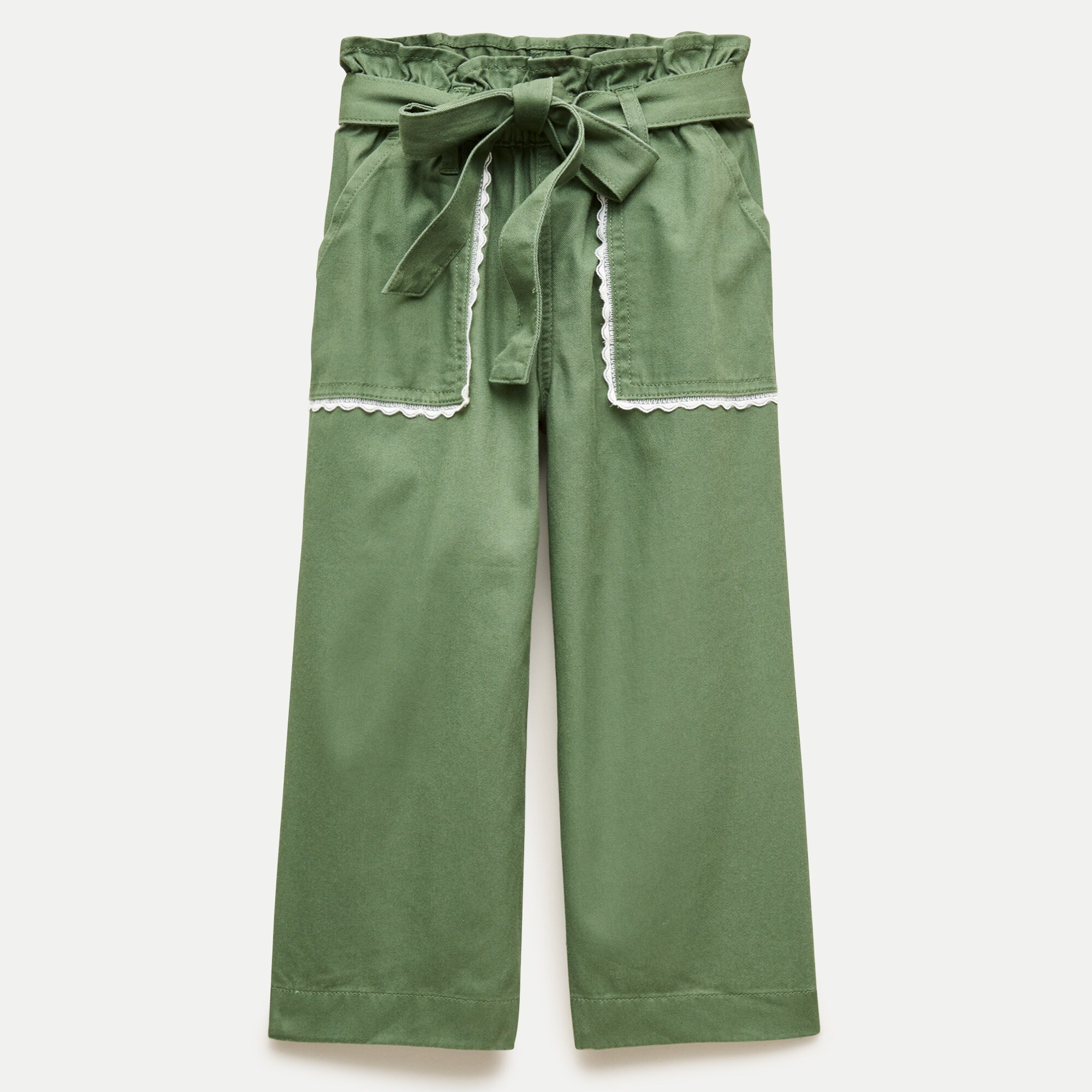 Girls' tie-waist pant in twill