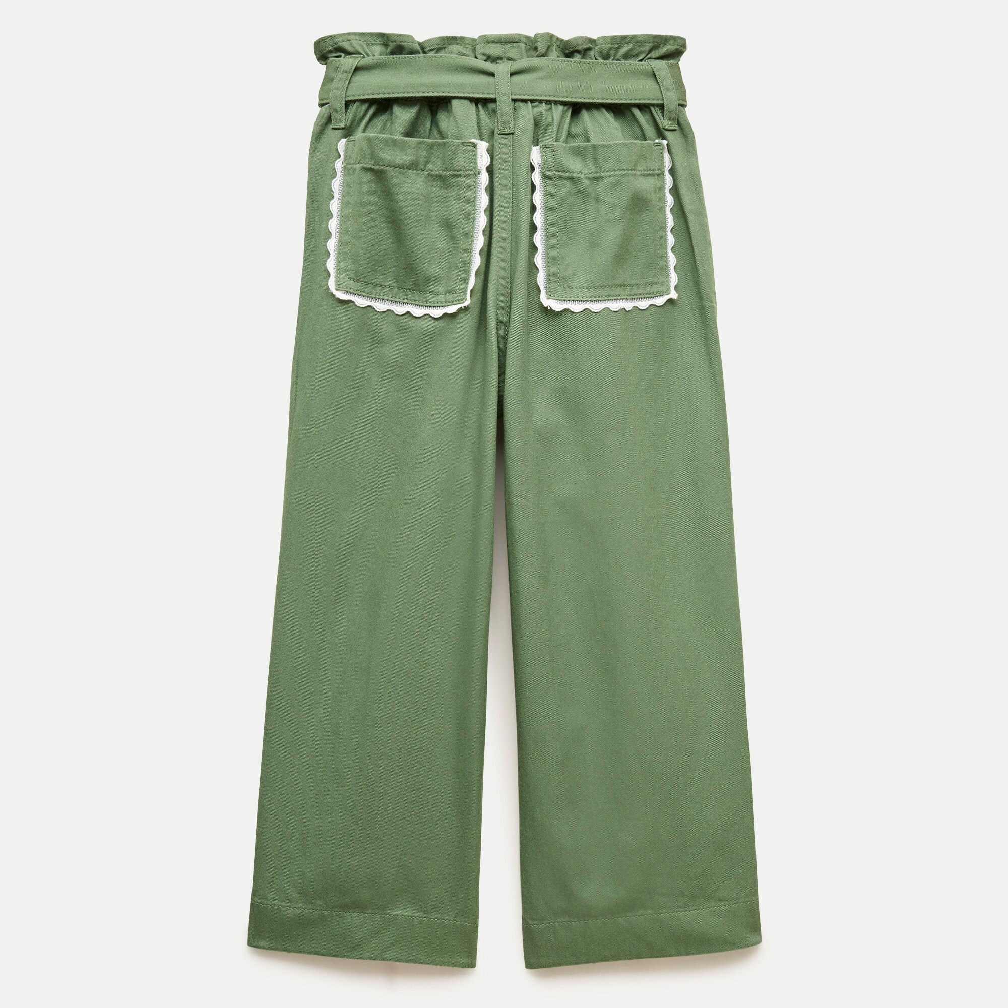Girls' tie-waist pant in twill