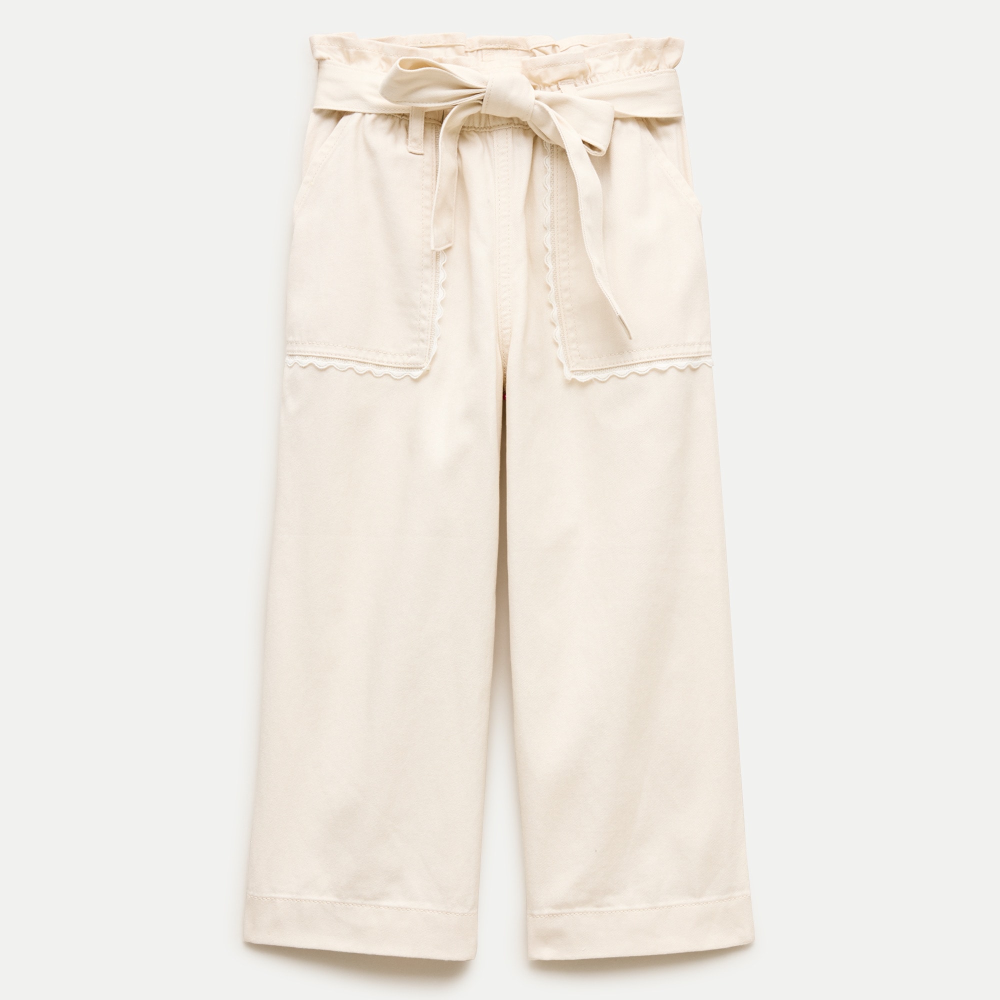 Girls' tie-waist pant in twill