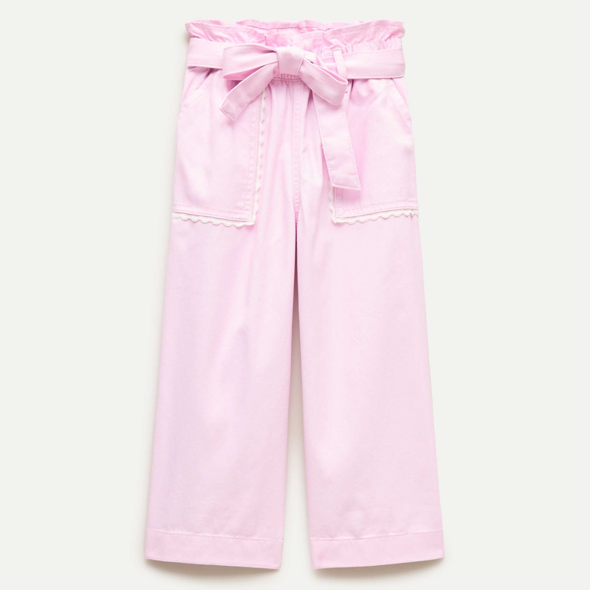 Girls' tie-waist pant in twill