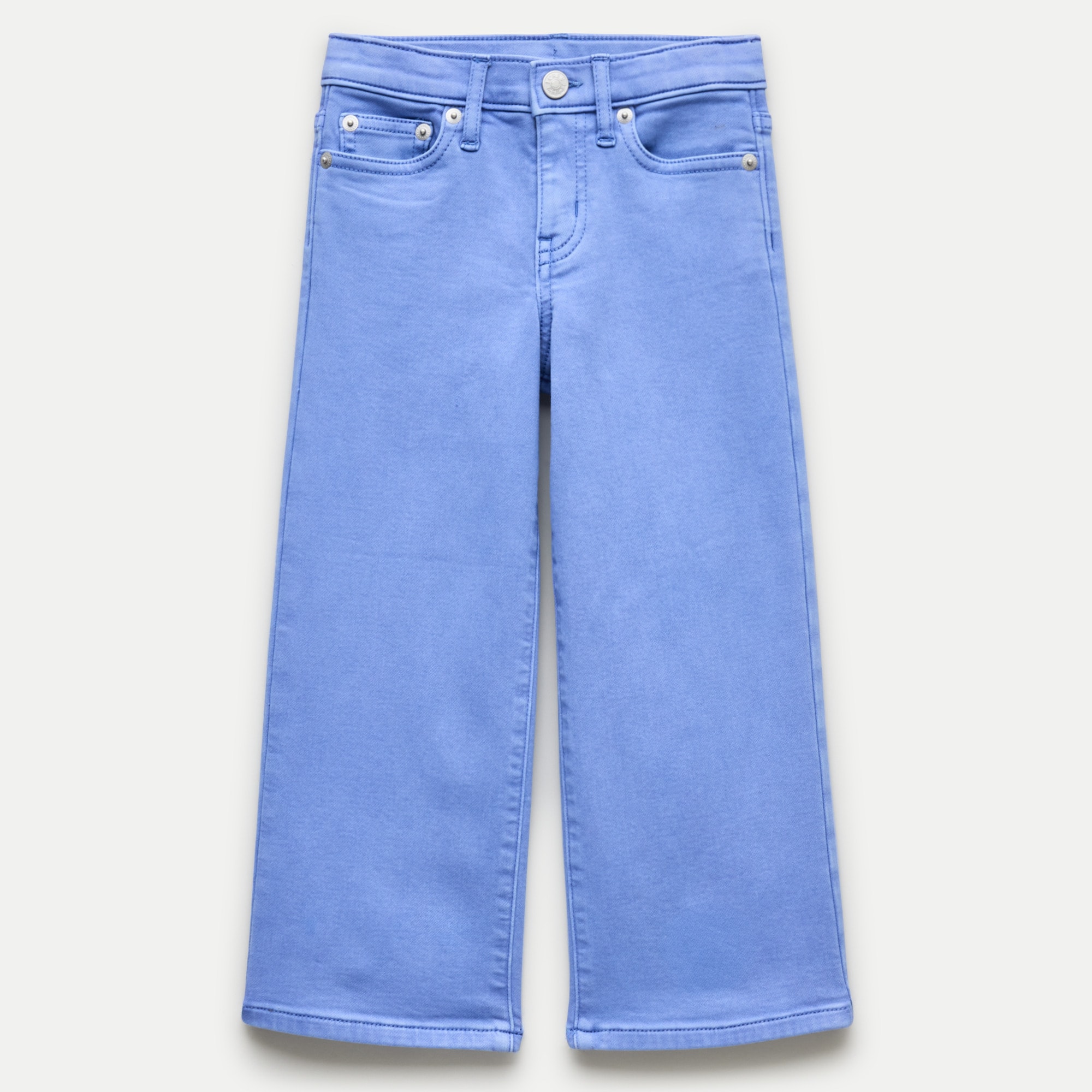 Girls' relaxed wide-leg jean in garment-dyed stretch denim