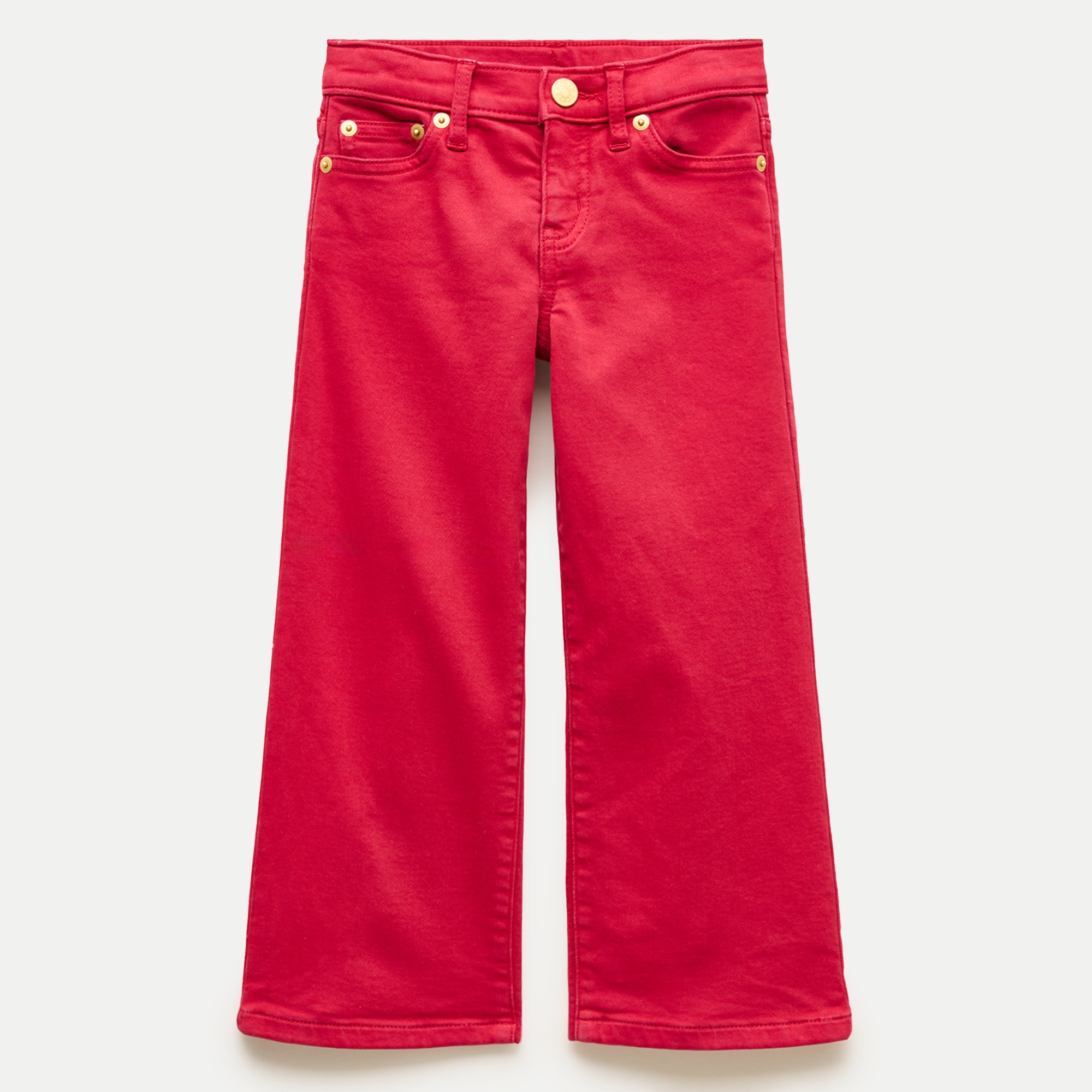 Girls' relaxed wide-leg jean in garment-dyed stretch denim