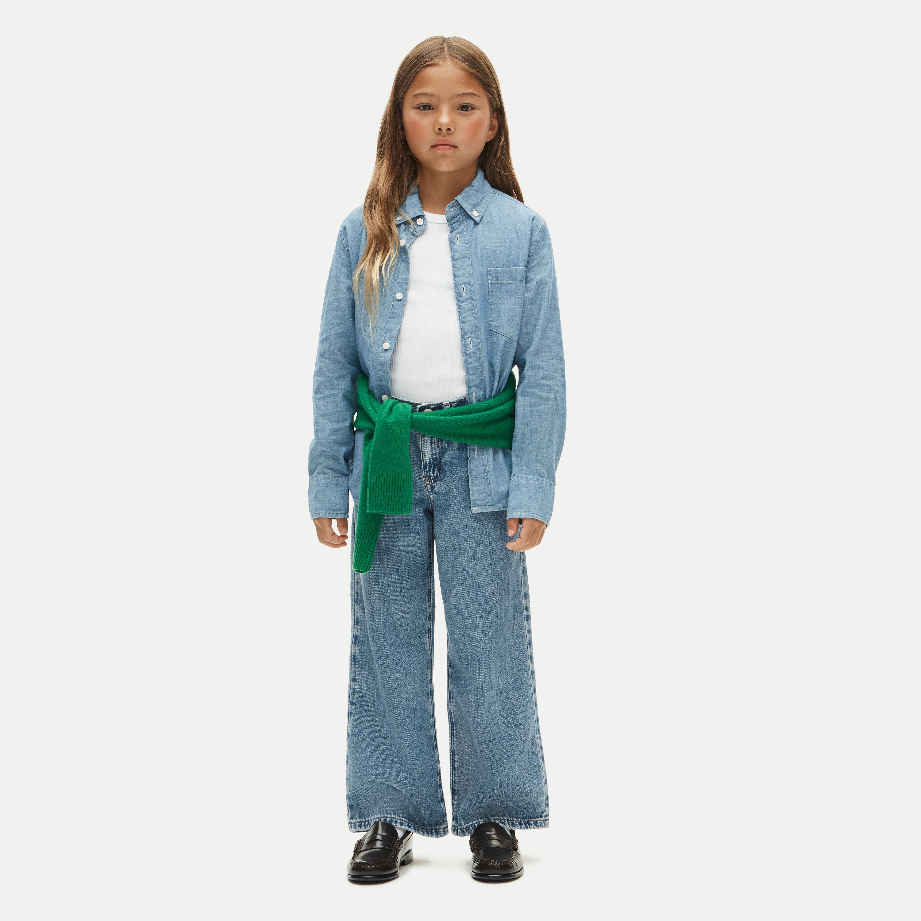 Girls' relaxed wide-leg jean