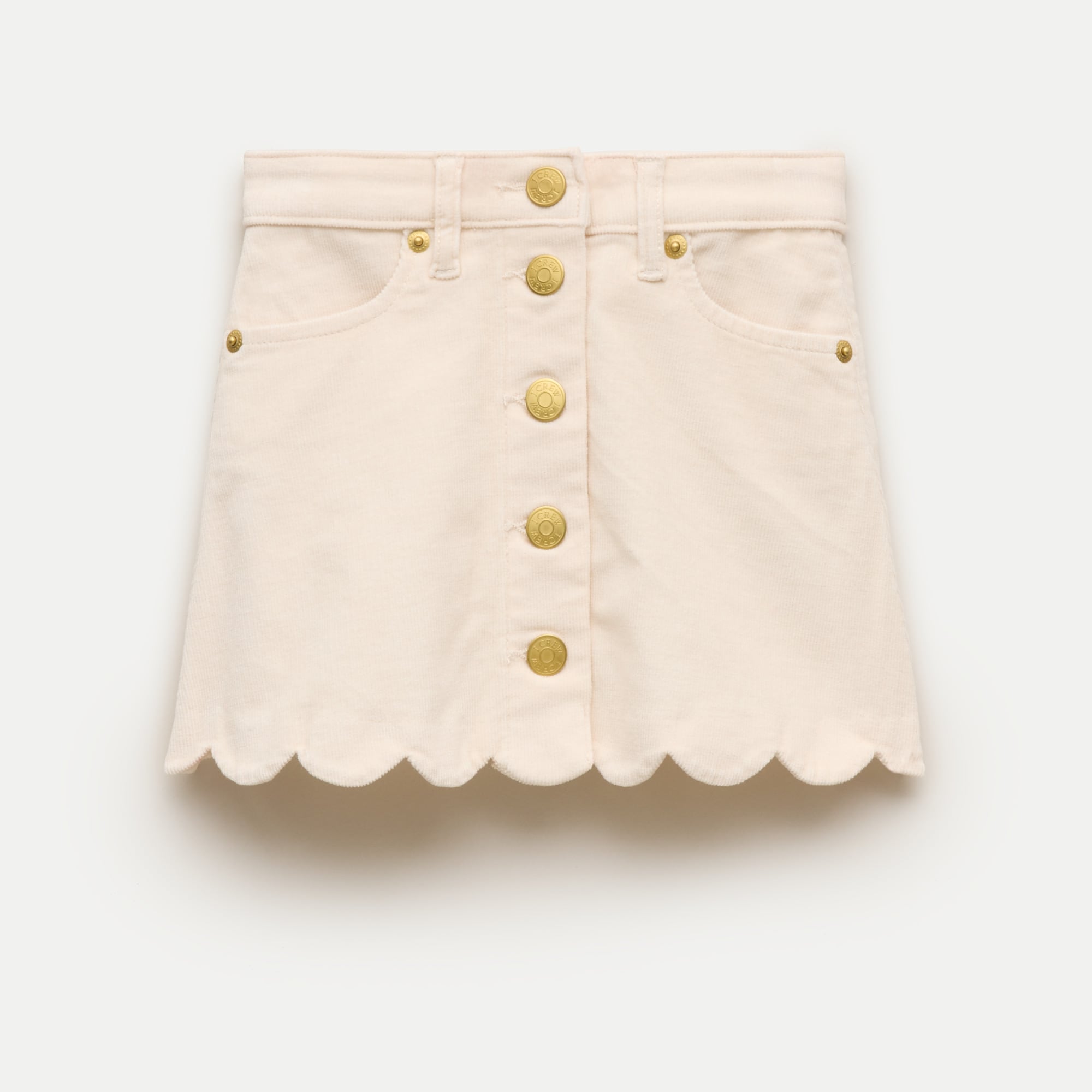 Girls' scallop-trim skirt in corduroy