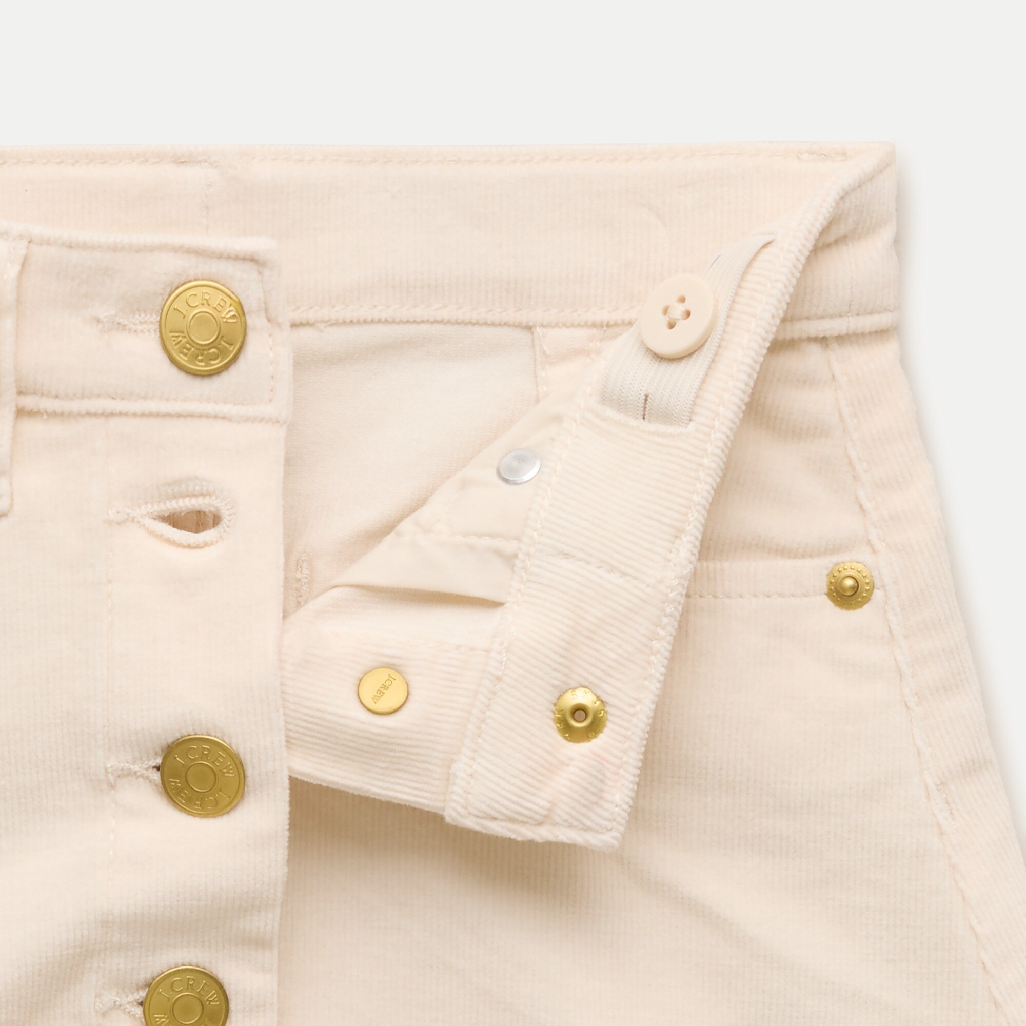 Girls' scallop-trim skirt in corduroy