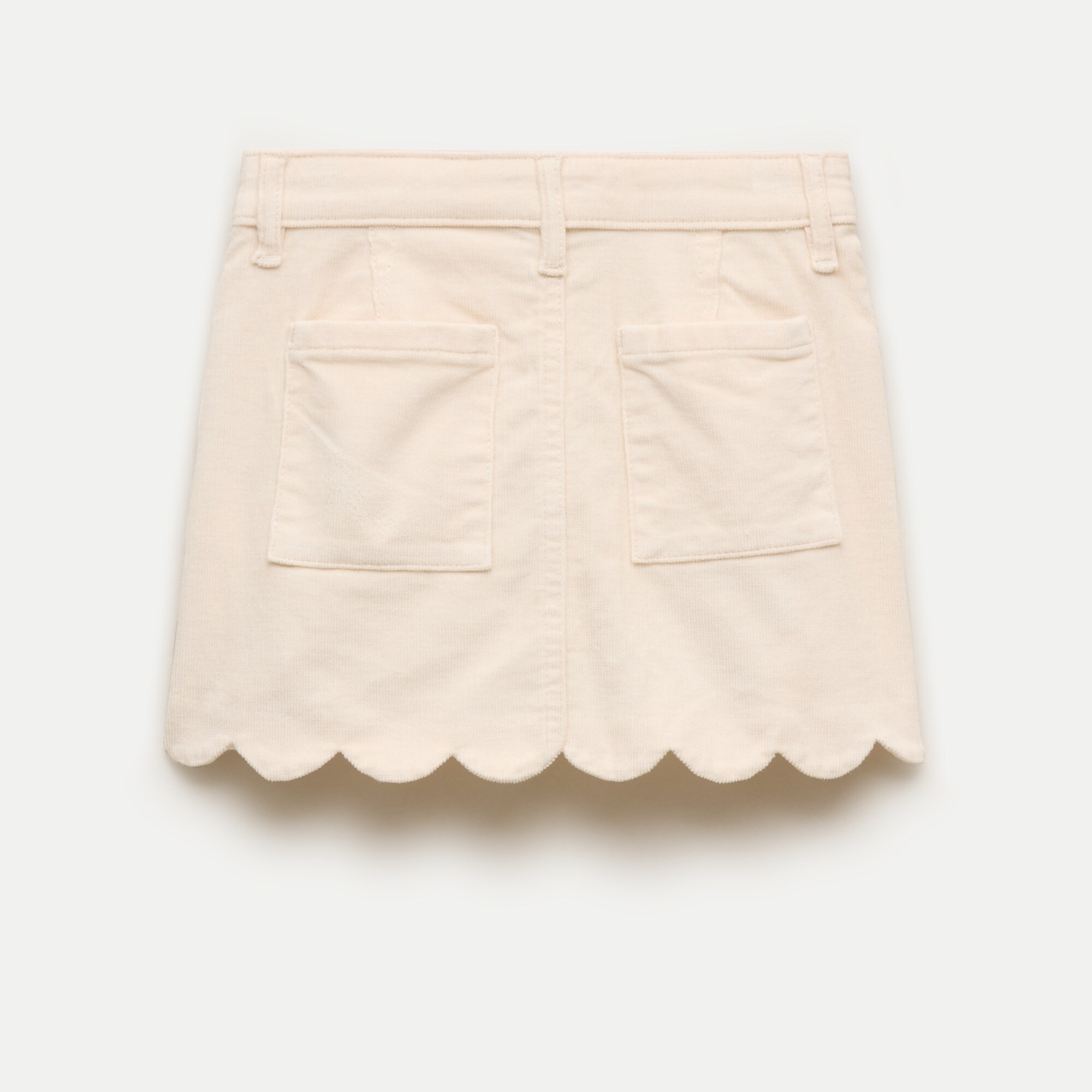 Girls' scallop-trim skirt in corduroy