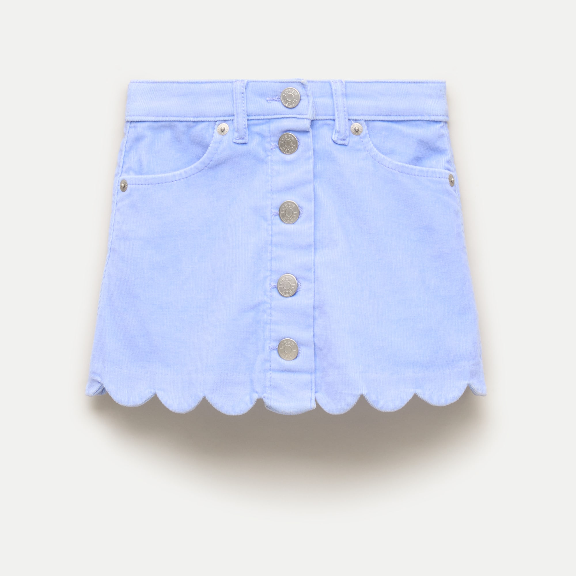 Girls' scallop-trim skirt in corduroy