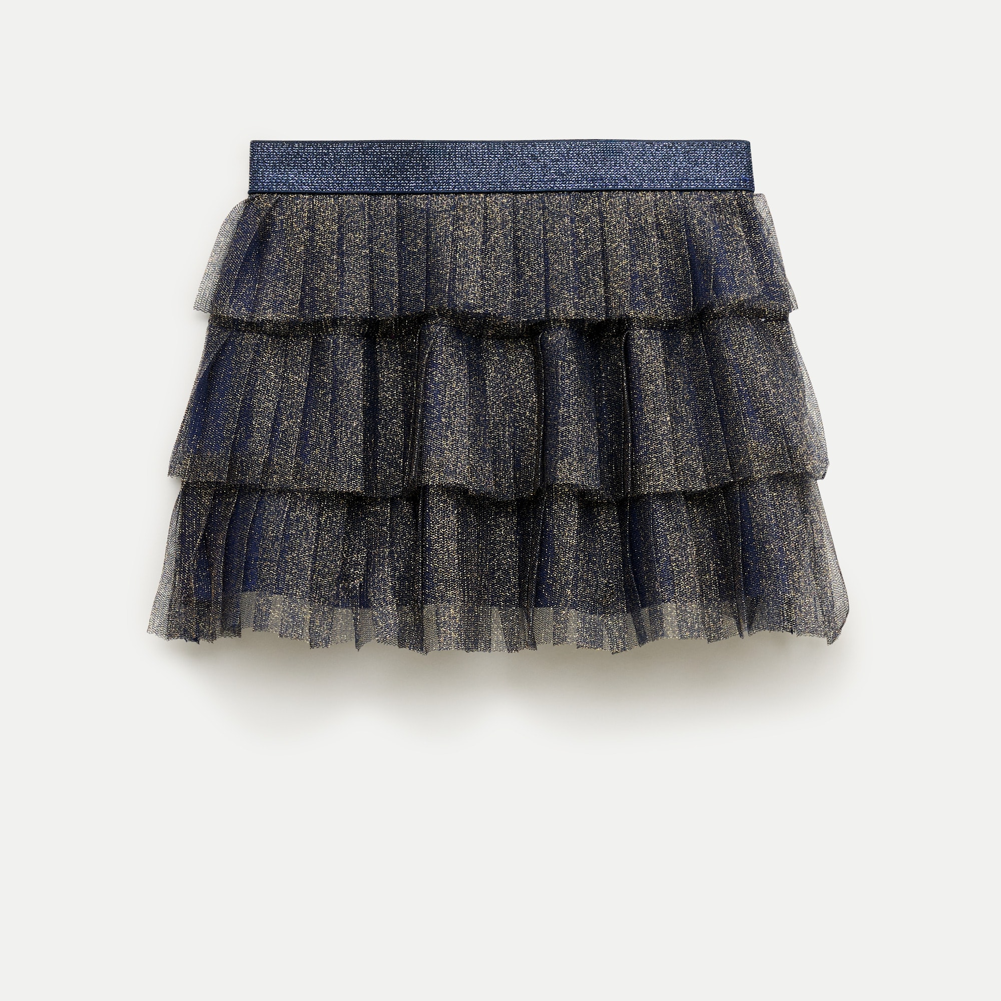 Girls' tiered skirt in Lurex® metallic threads tulle
