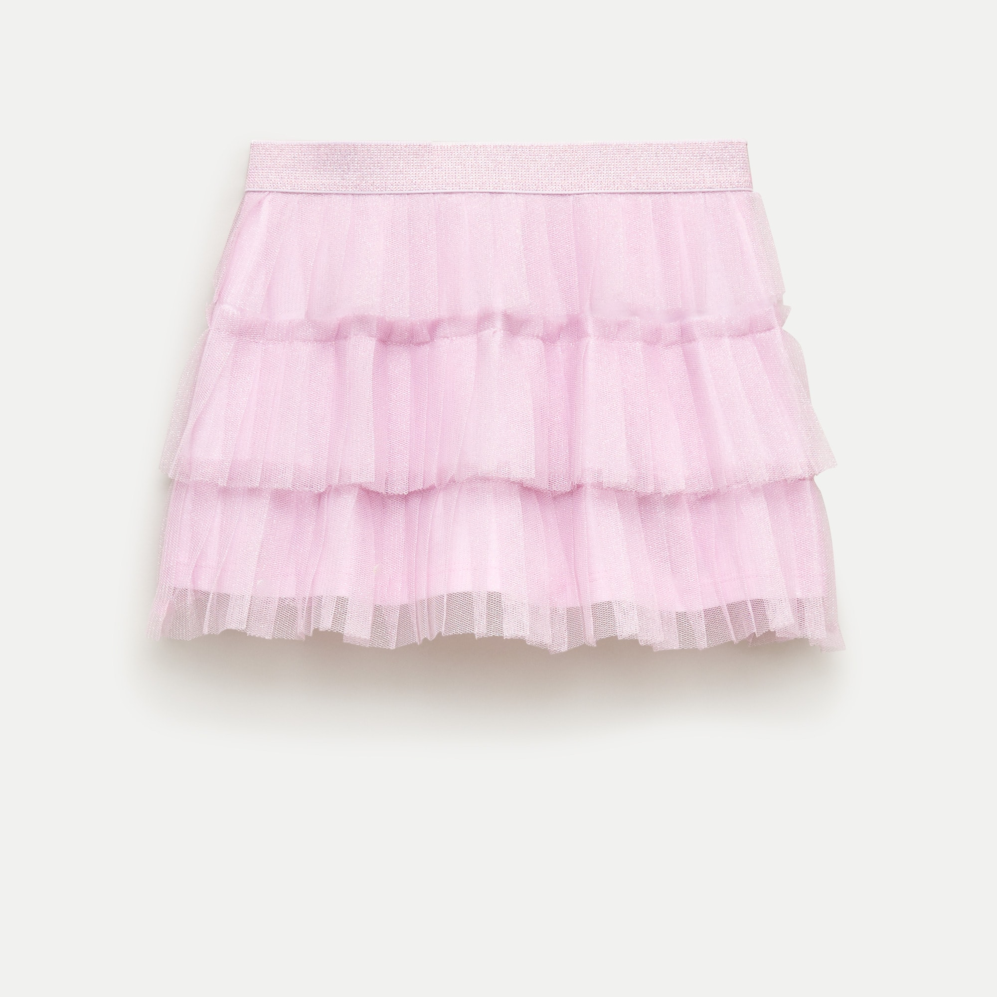 Girls' tiered skirt in Lurex® metallic threads tulle