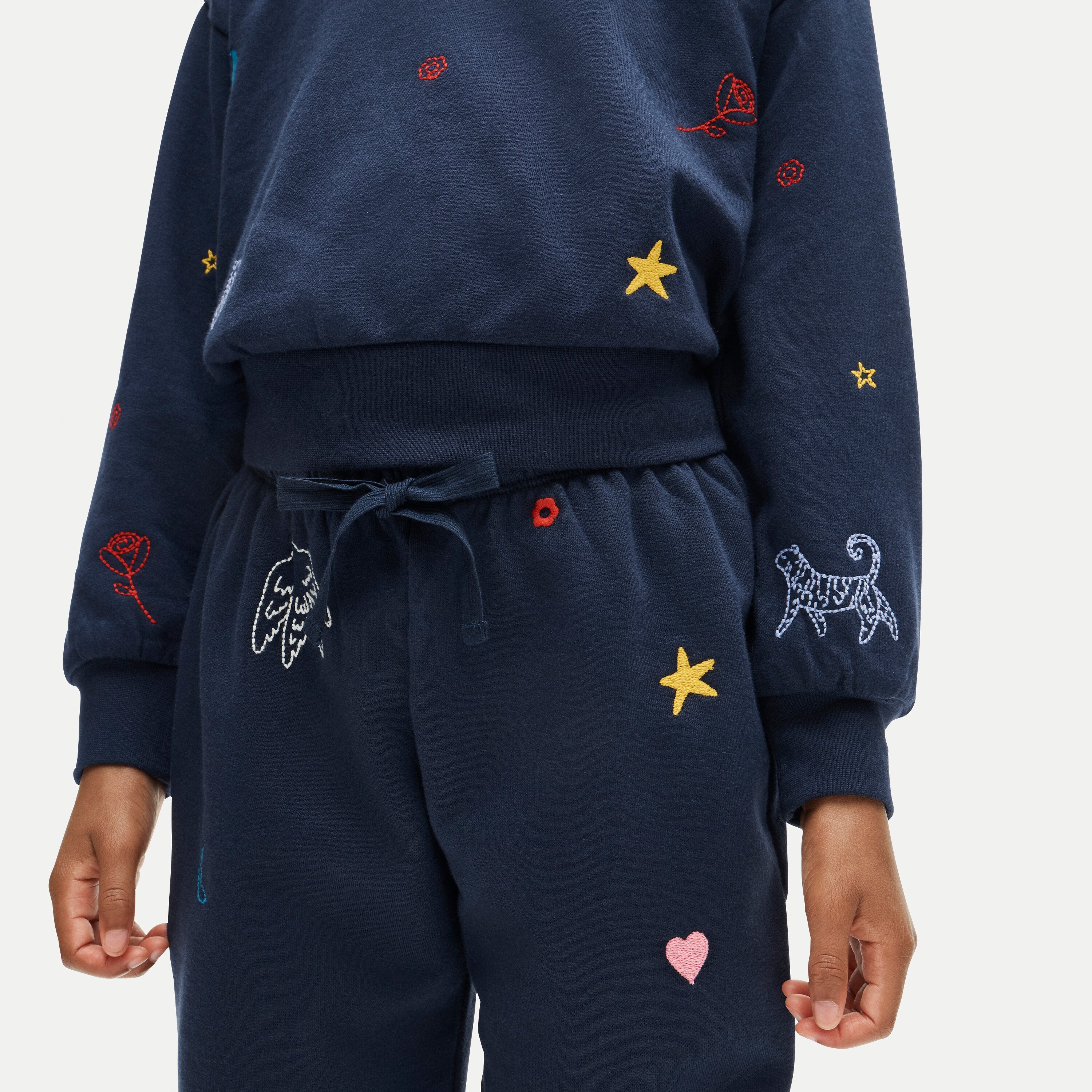 Girls' everyday sweatpant in embellished cozy rib