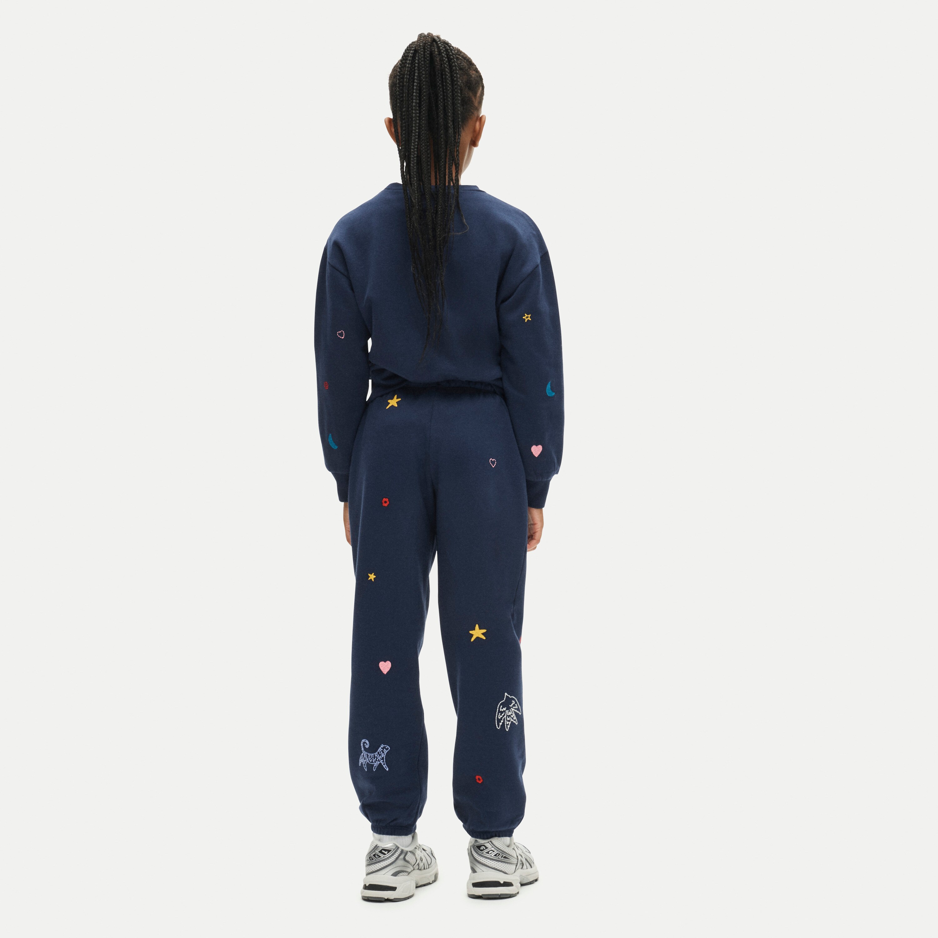 Girls' everyday sweatpant in embellished cozy rib