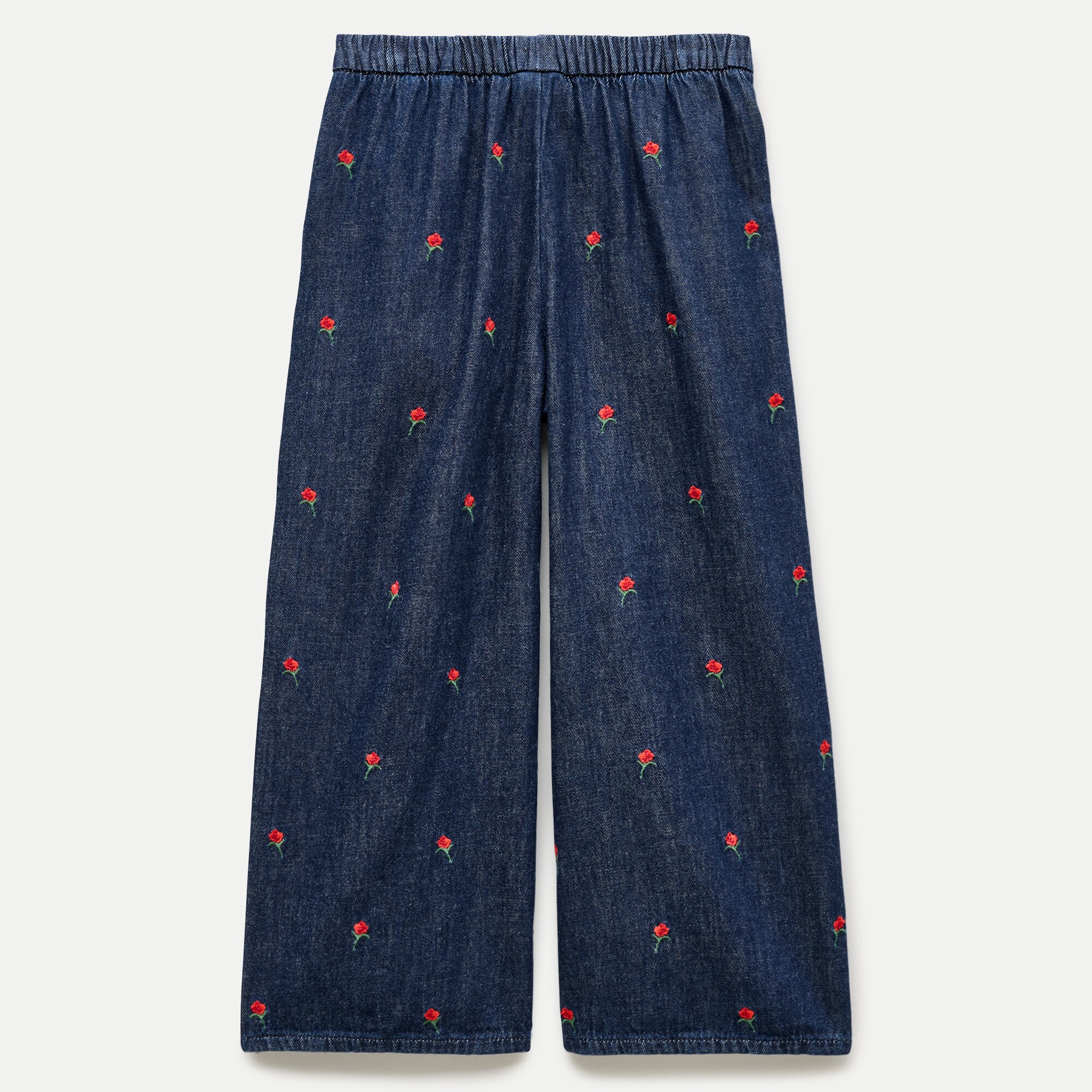 Girls' Cosmo pant in embroidered drapey denim