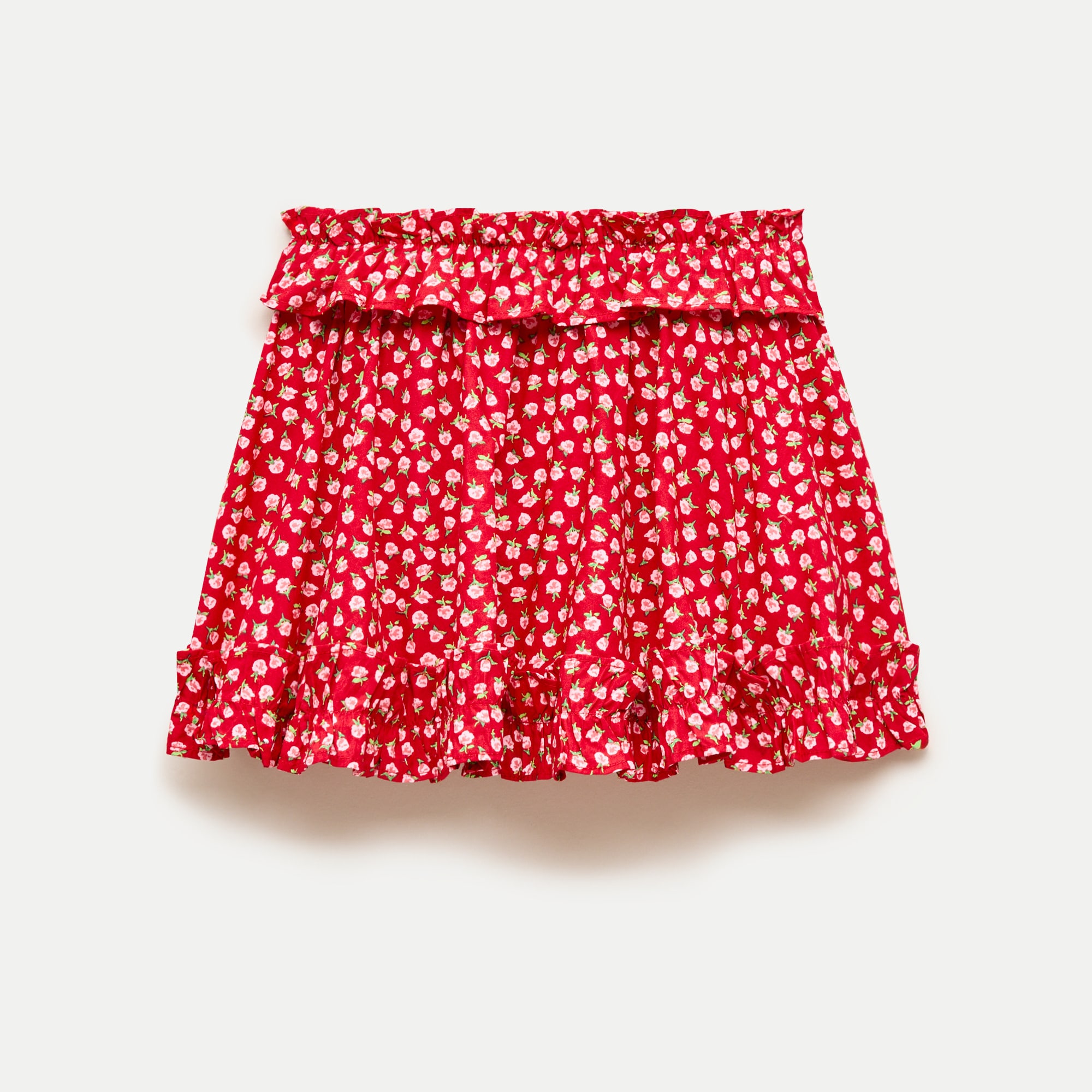 Girls' pull-on skirt in rosette print