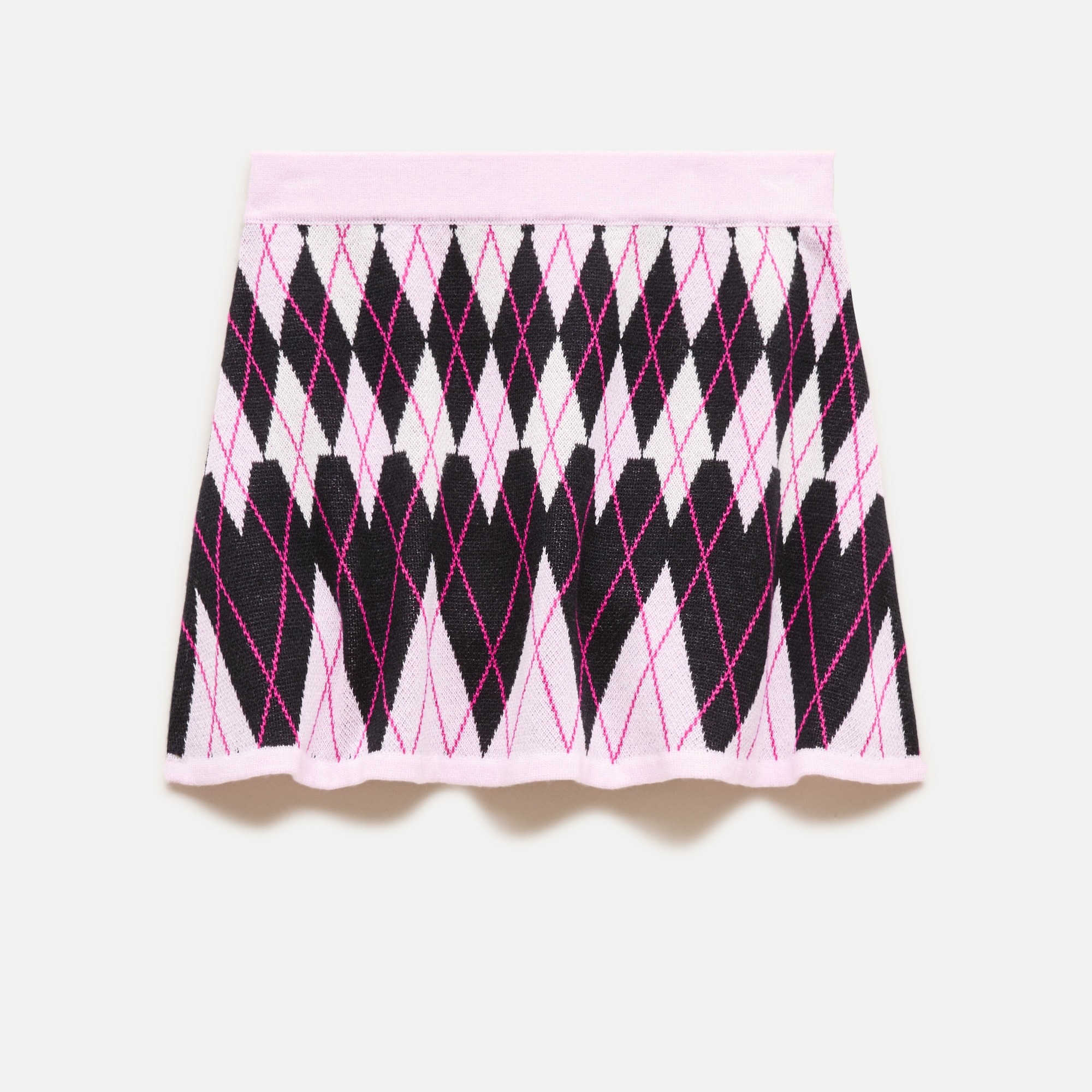 Girls' heart argyle sweater-skirt