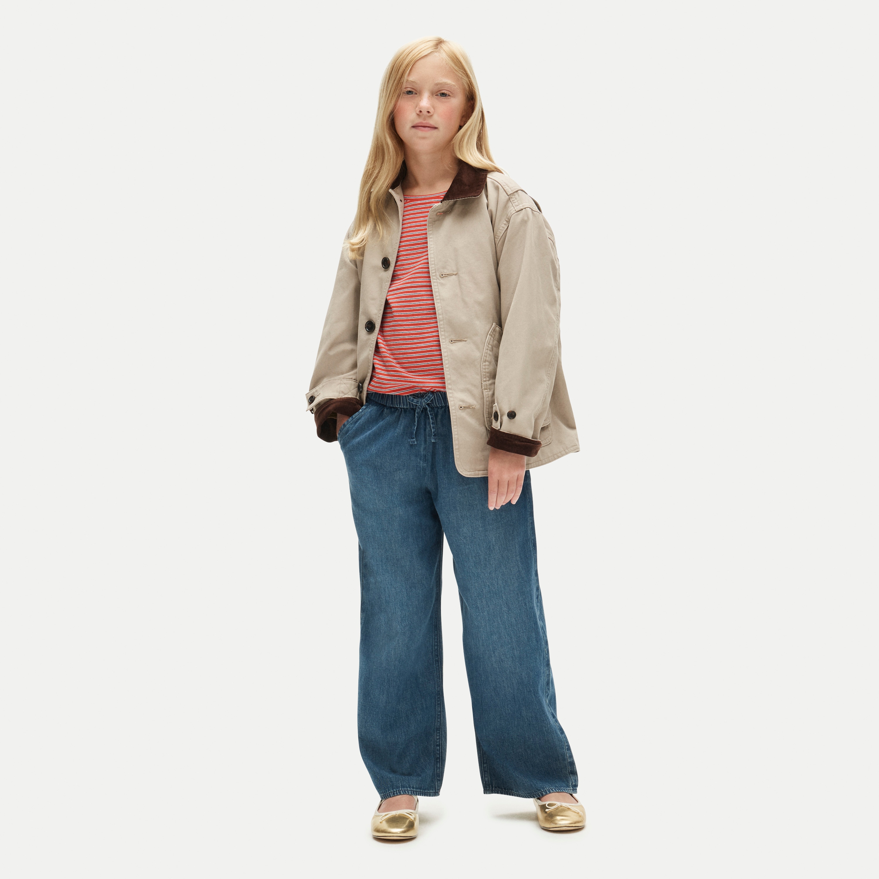Girls' Cosmo pant in drapey denim