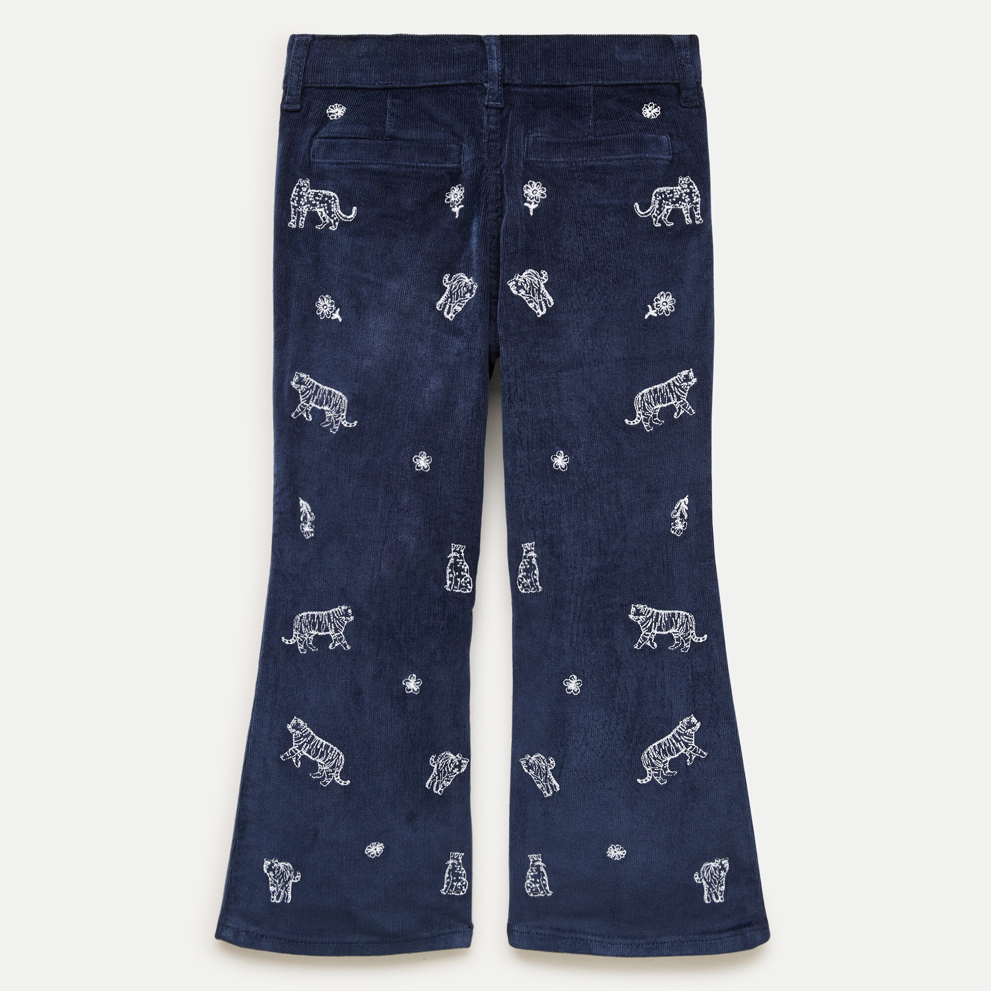 Girls' flare corduroy pant with embroidery