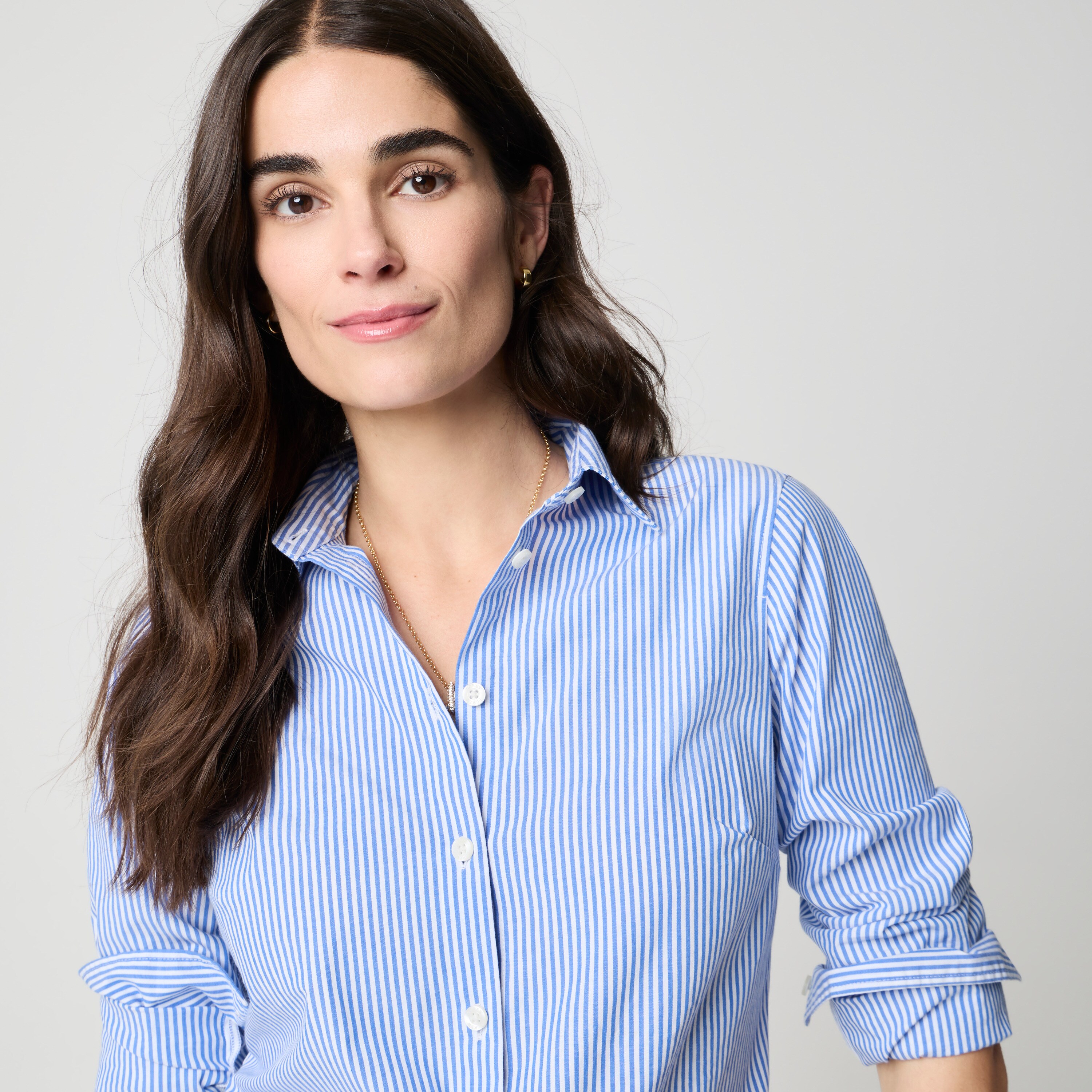 Poplin button-up shirt in signature fit