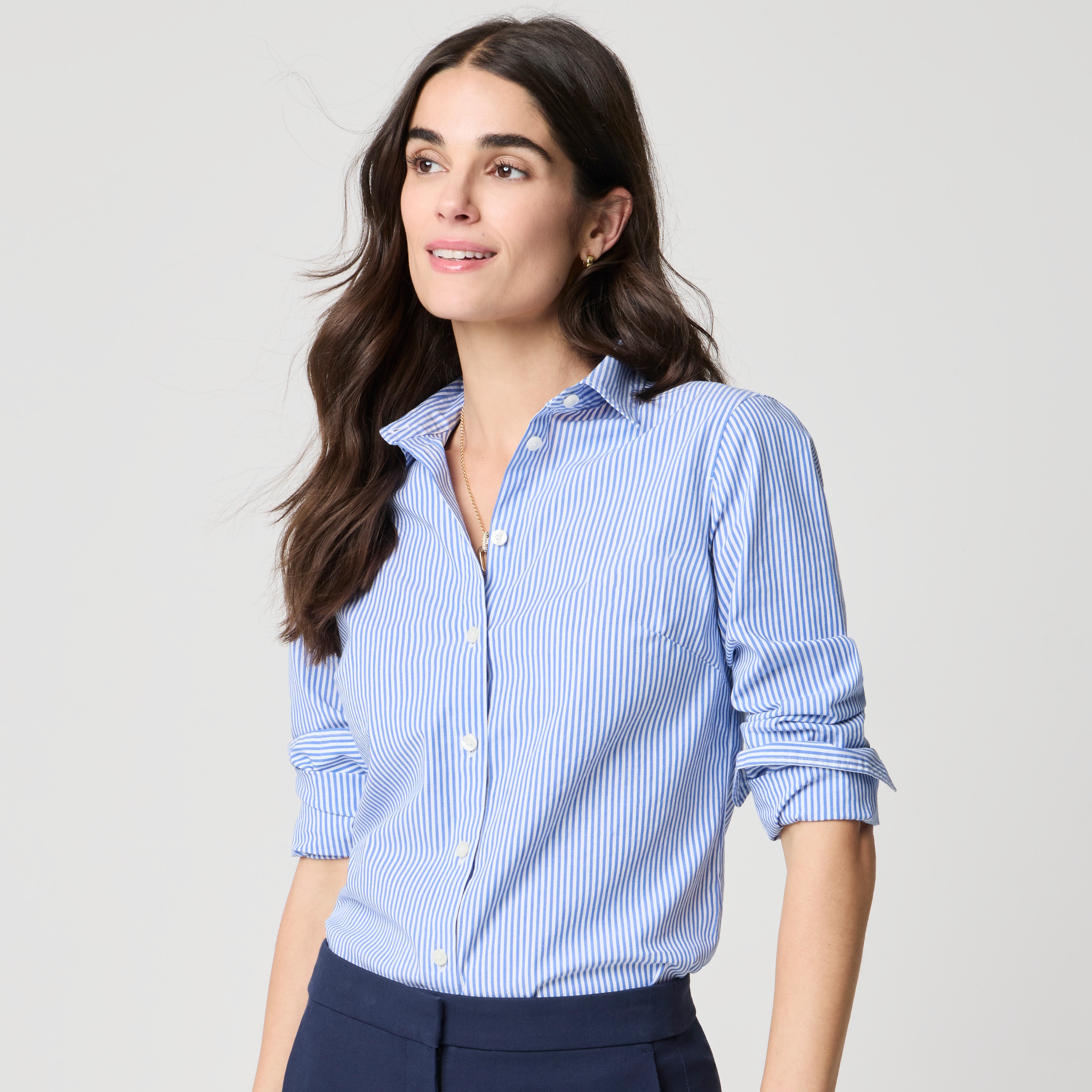 Poplin button-up shirt in signature fit