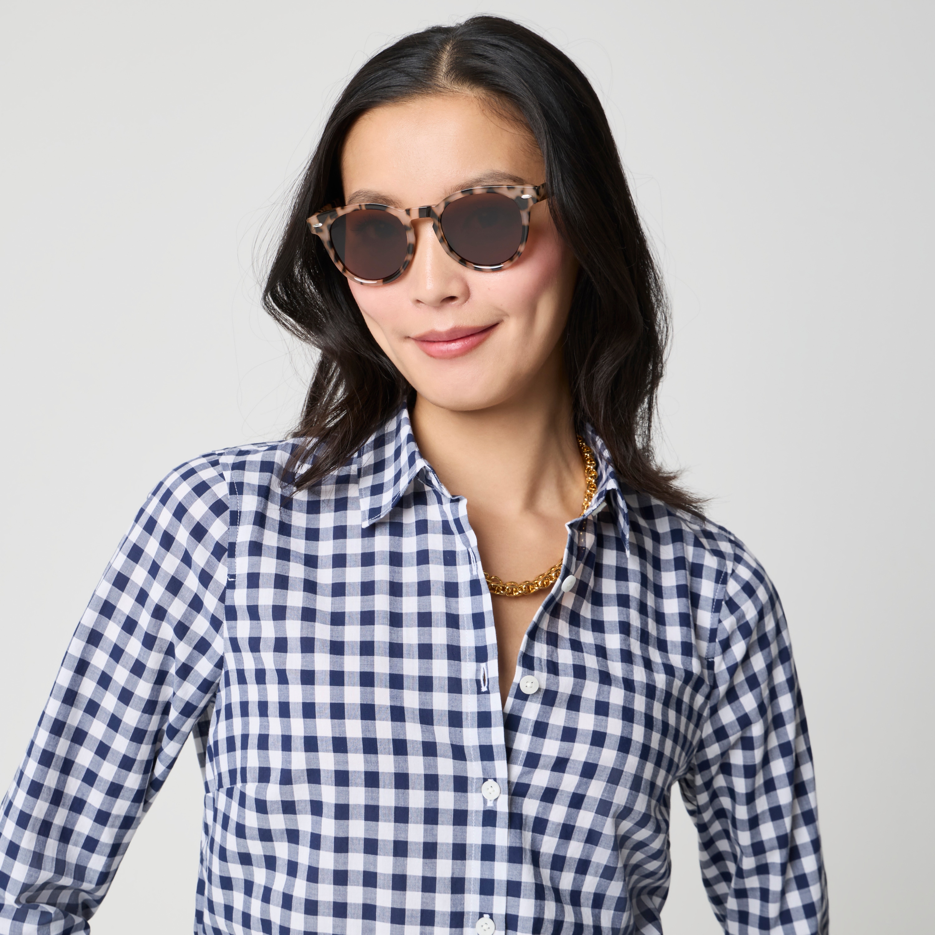 Gingham Button-up Shirt In Signature Fit For Women | Factory