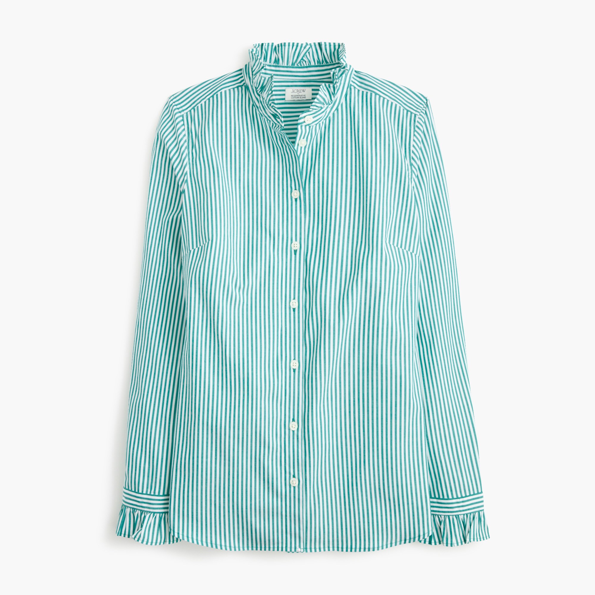 Ruffle button-up shirt