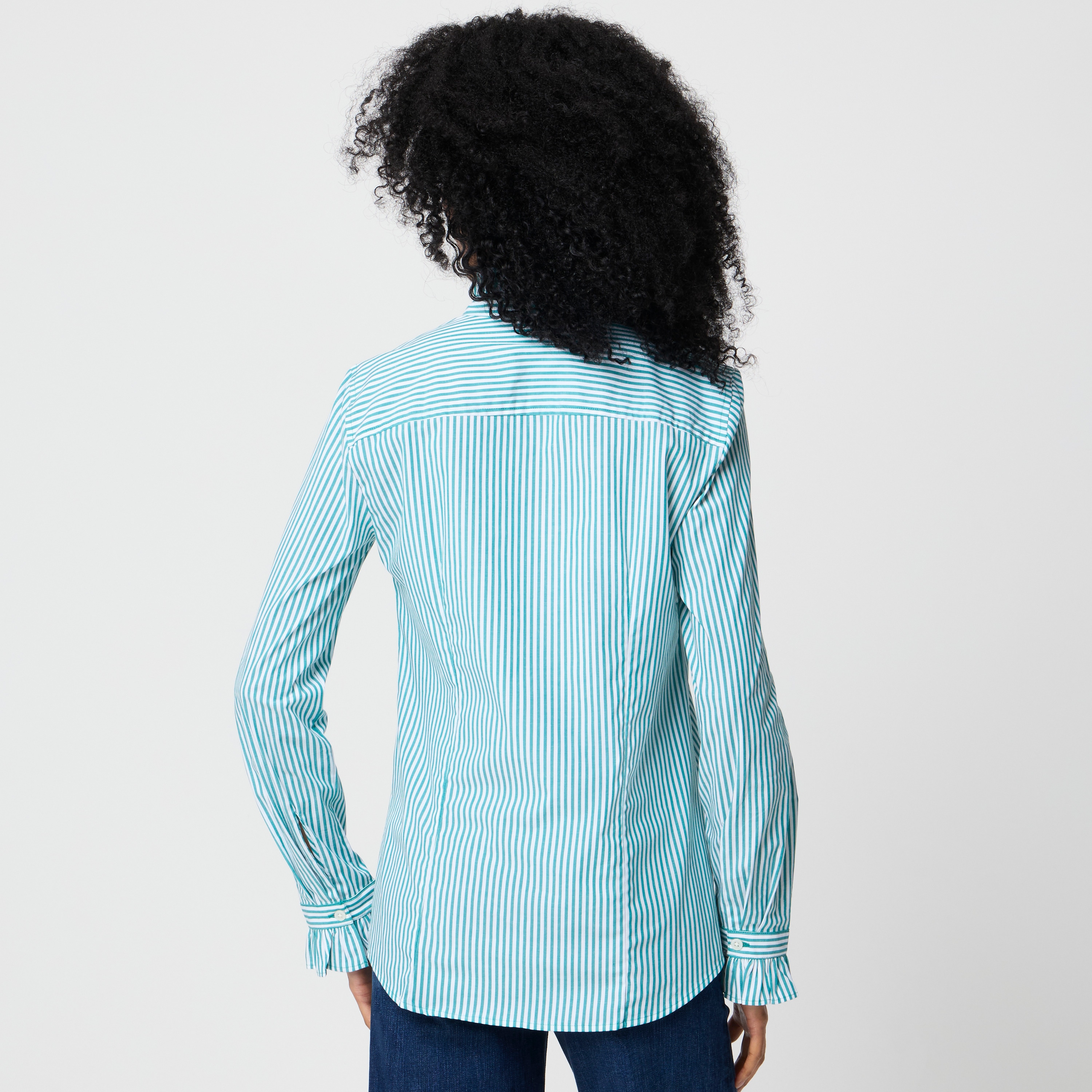 Ruffle button-up shirt