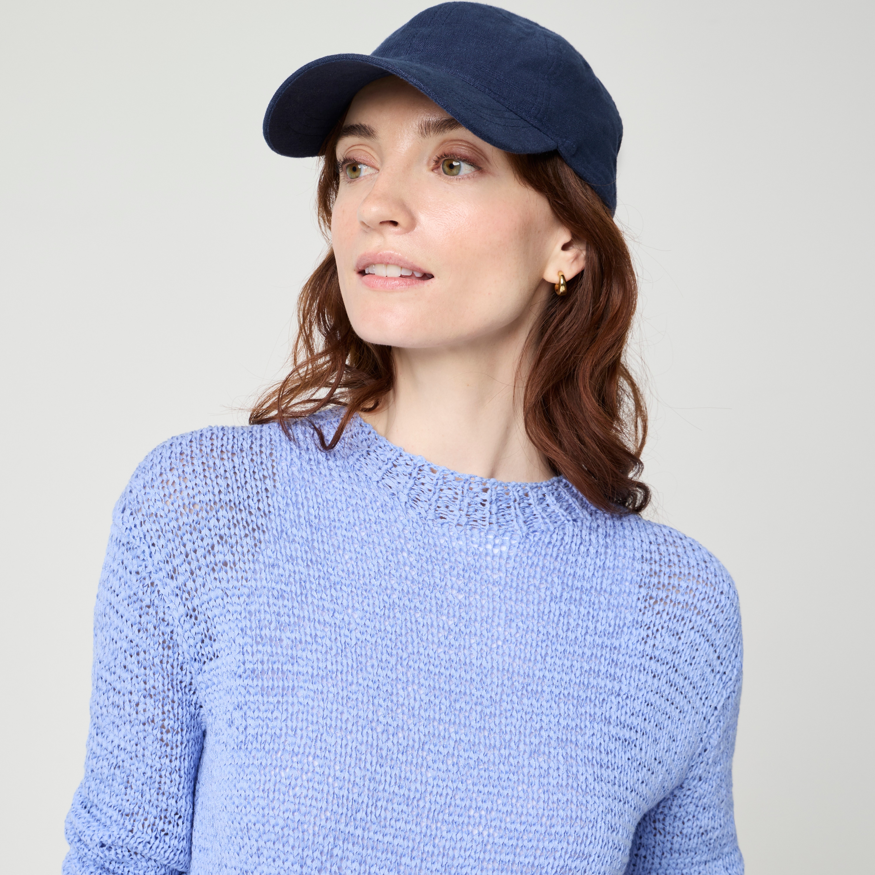 Tape yarn crewneck sweater